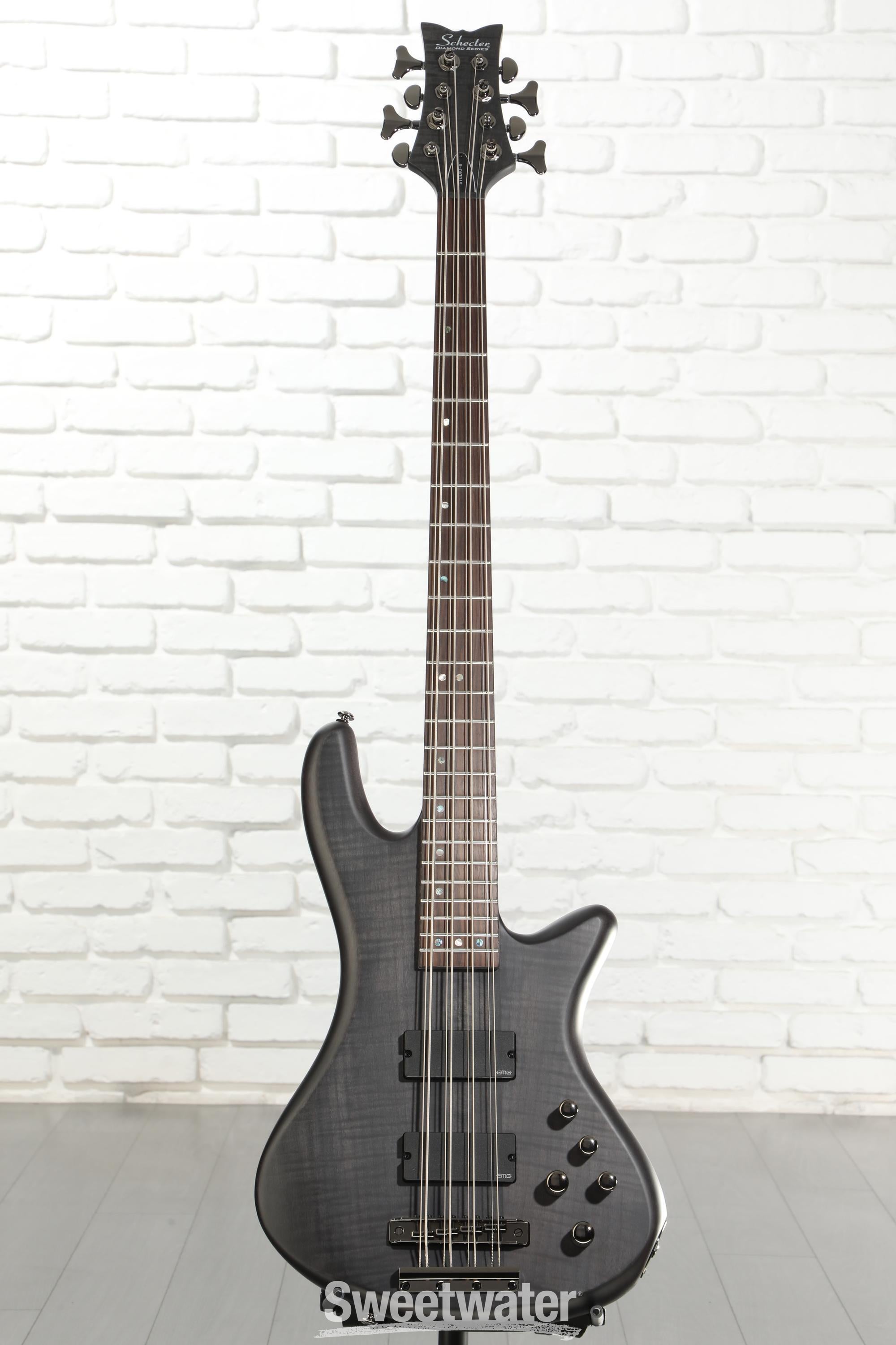 Schecter Stiletto Studio-8 Bass Guitar - See-Thru Black Satin