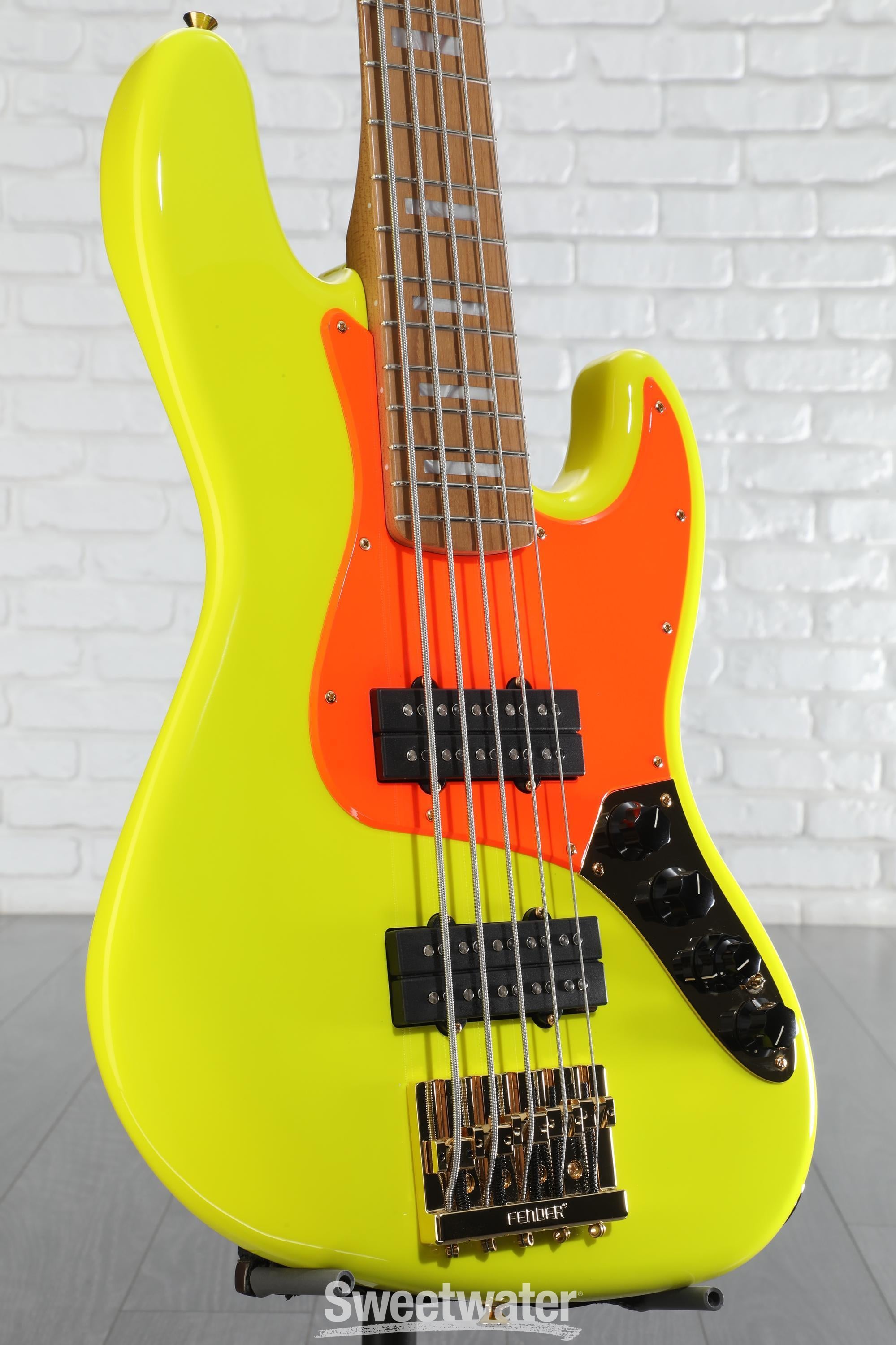 Fender MonoNeon Jazz Bass V - Fluorescent Yellow