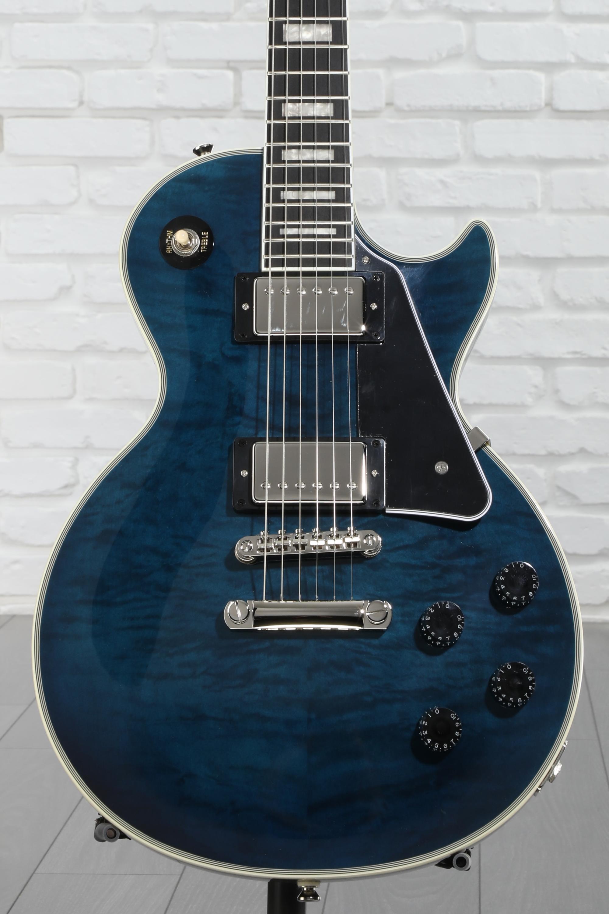 Epiphone Les Paul Custom Electric Guitar - Viper Blue, Sweetwater