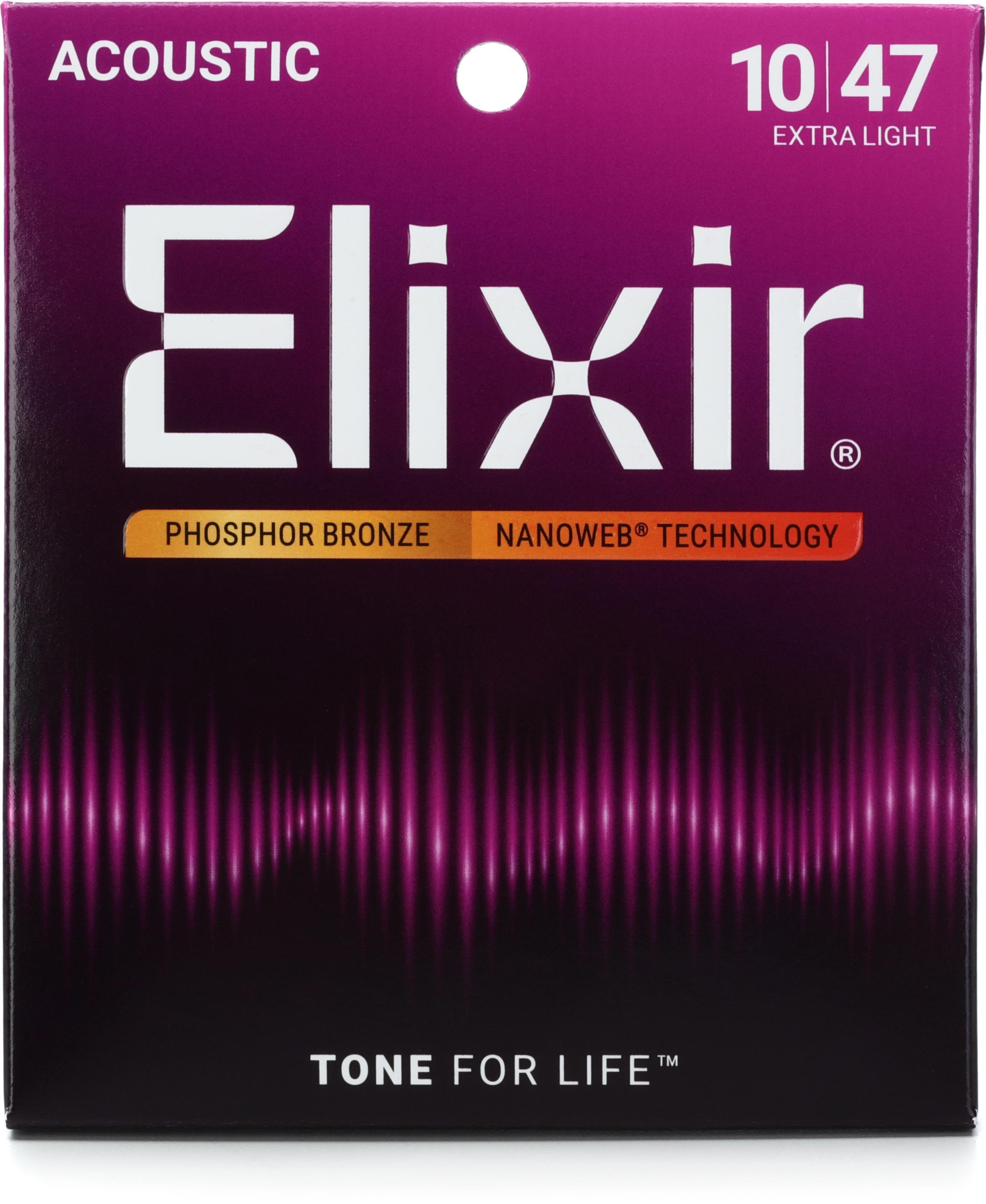 エリたん Elixir Strings 11002 Nanoweb 80/20 Acoustic Guitar Strings