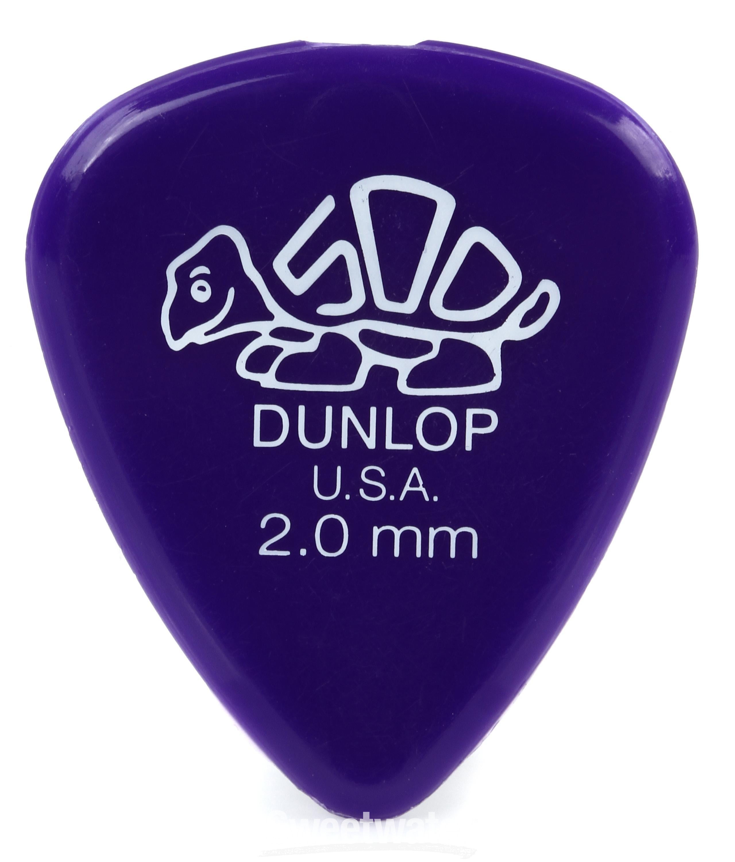Dunlop 41P200 Delrin 500 Guitar Picks - 2.0mm Purple (12-pack