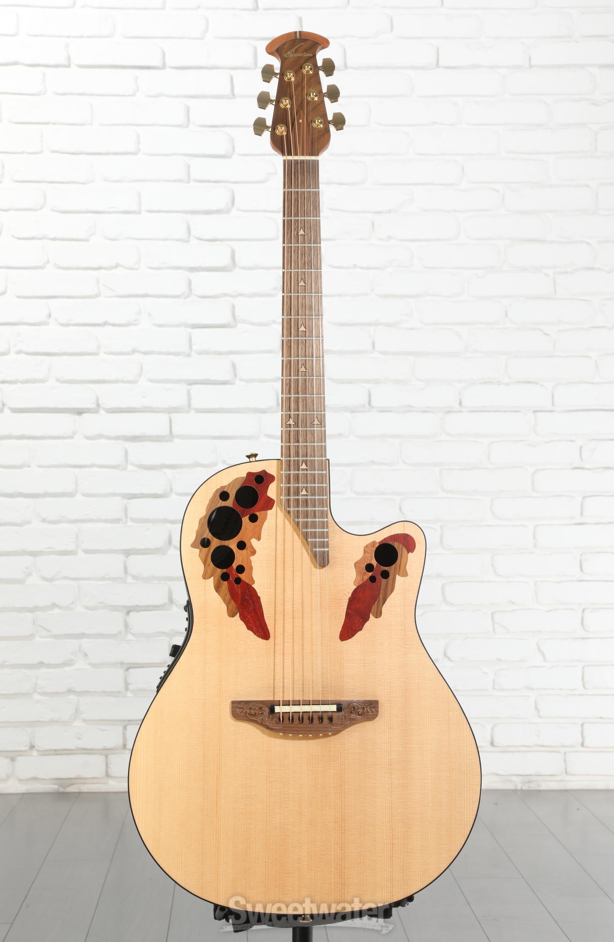 Ovation USA Elite Deep Cutaway E-Acoustic Guitar - Natural