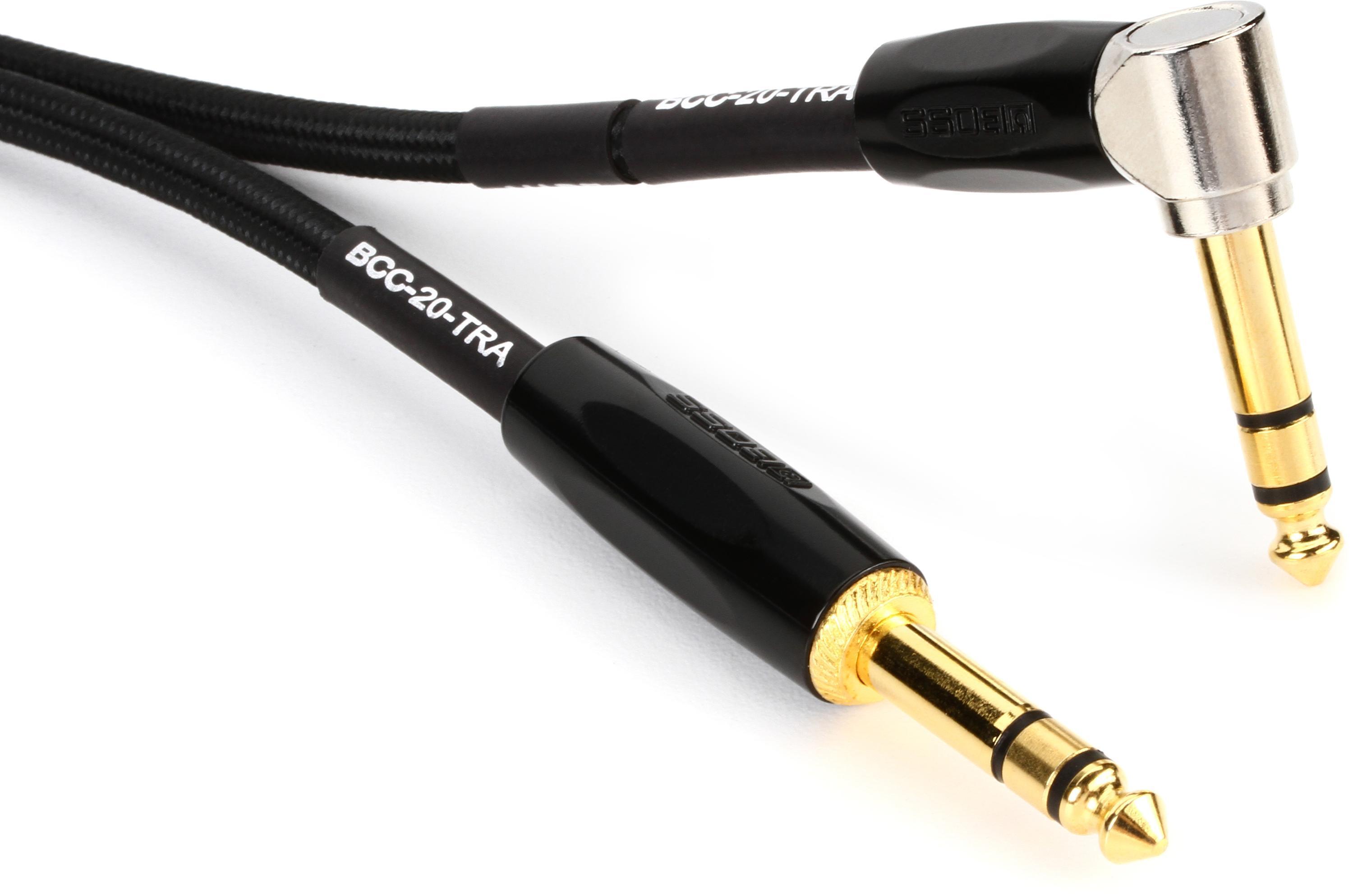 Photo of Boss BCC-20-TRTRA TRS Straight to Right Angle TRS Connecting Cable - 20-foot