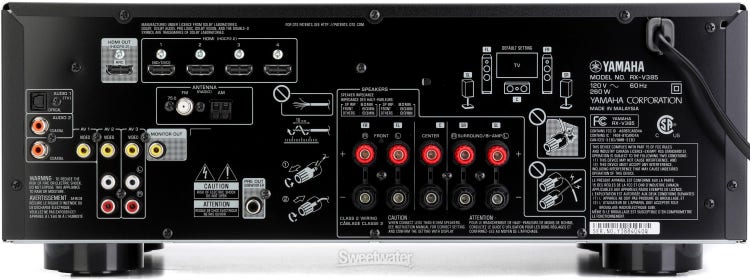 Yamaha RX-V385 5.1-channel 4K A/V Receiver - Black
