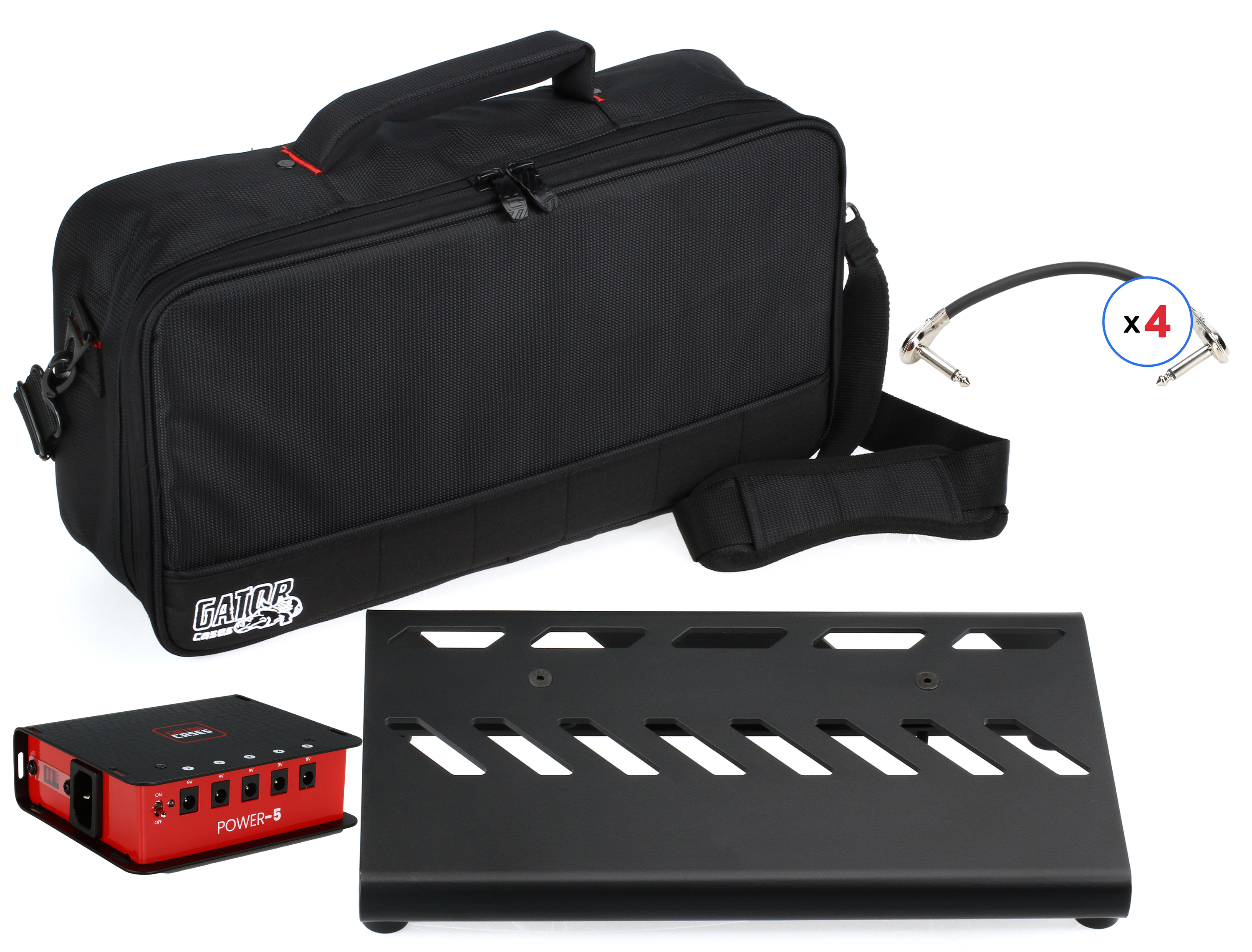 Photo of Gator Small Pedalboard Bundle - Bag, Power Supply, and Patch Cables