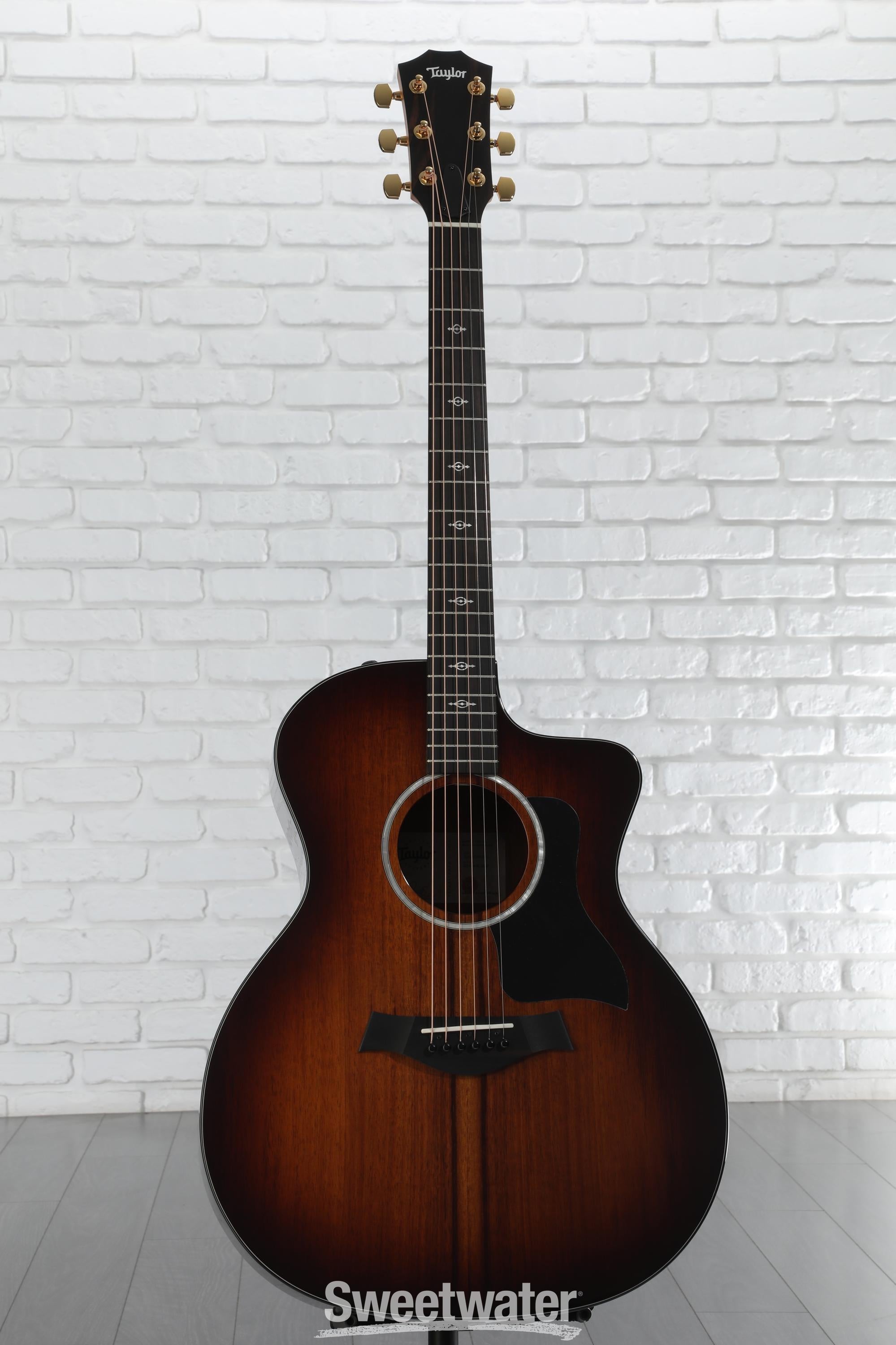 ギター Taylor 224ce Koa Deluxe 224ce-K DLX, Left-Handed Hawaiian Koa Acoustic-Electric