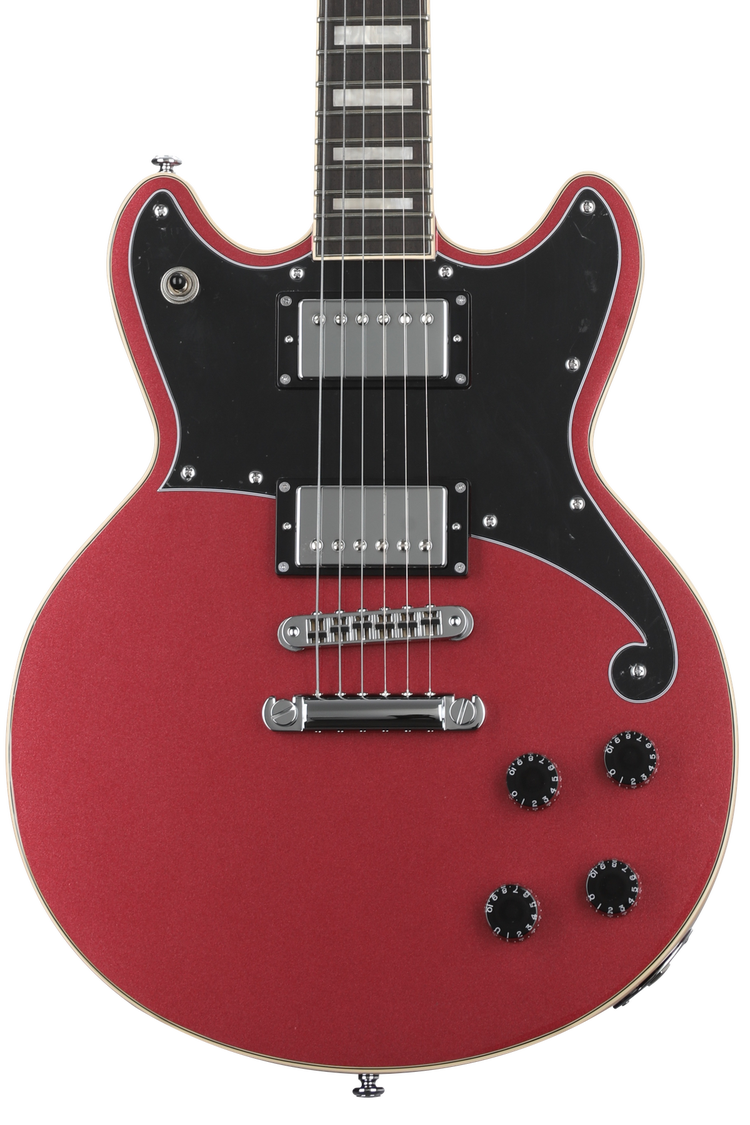 D'Angelico Premier Brighton Electric Guitar - Oxblood with Stopbar
