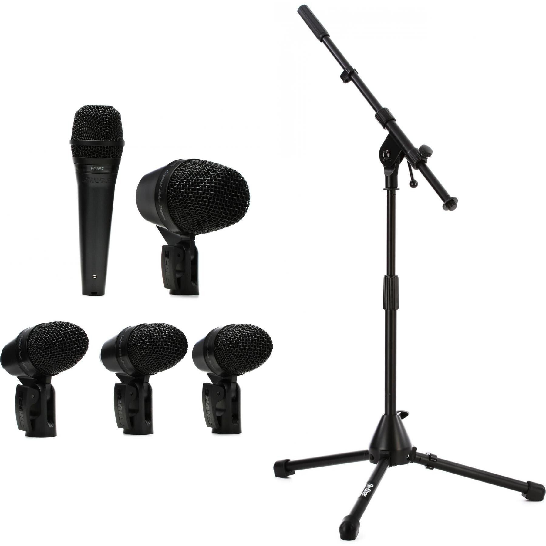 Shure PGADRUMKIT5 5-piece Drum Microphone Bundle with Stands and Cables