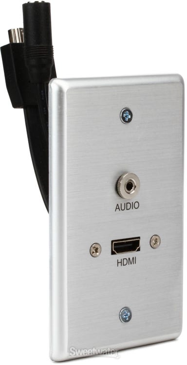 HDMI, VGA, 3.5mm and USB Pass Through Double Gang Wall Plate - Aluminum, Dual Gang Wall Plates, AV Wall Plates