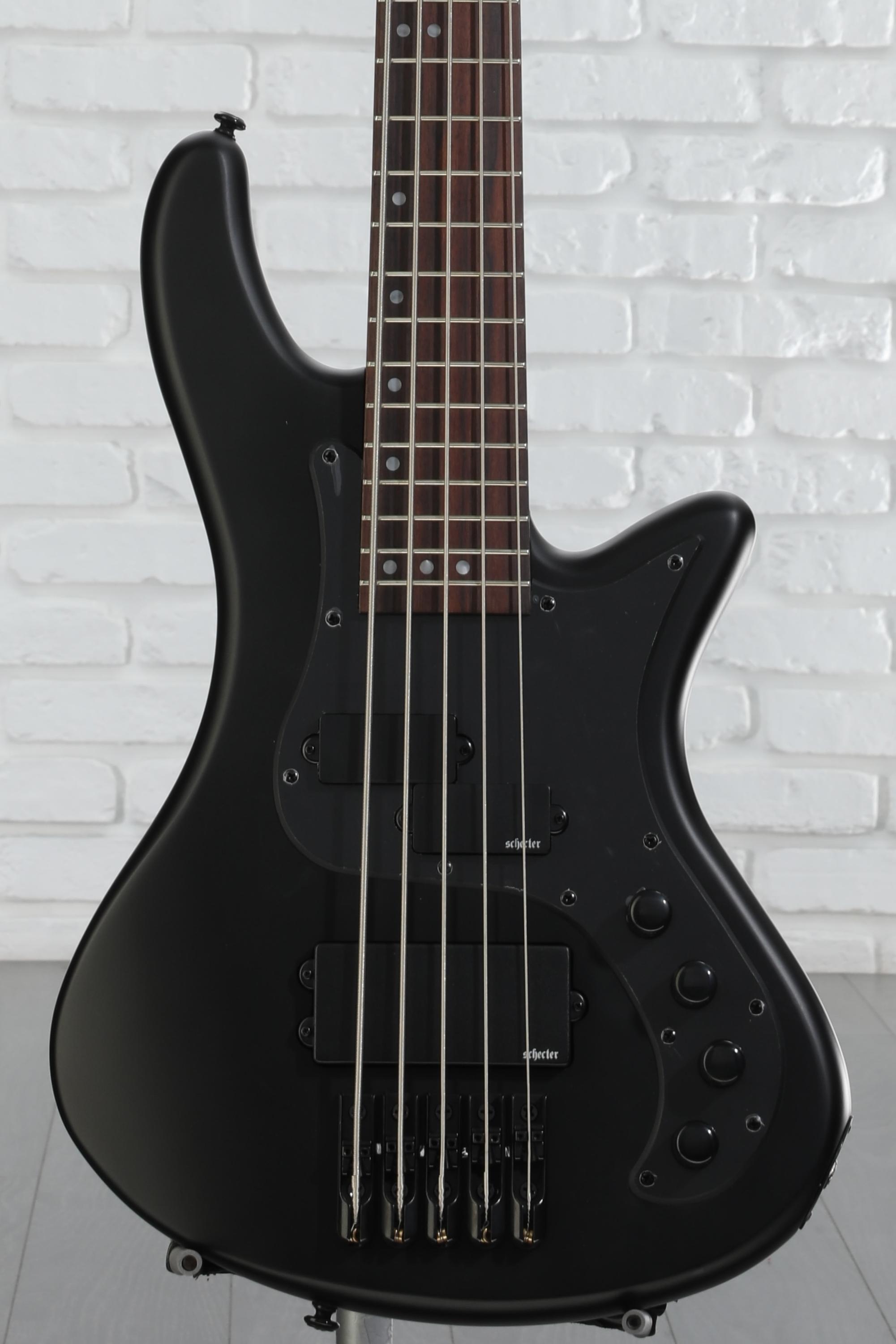 Schecter Stiletto Stealth 5 Bass Guitar - Satin Black