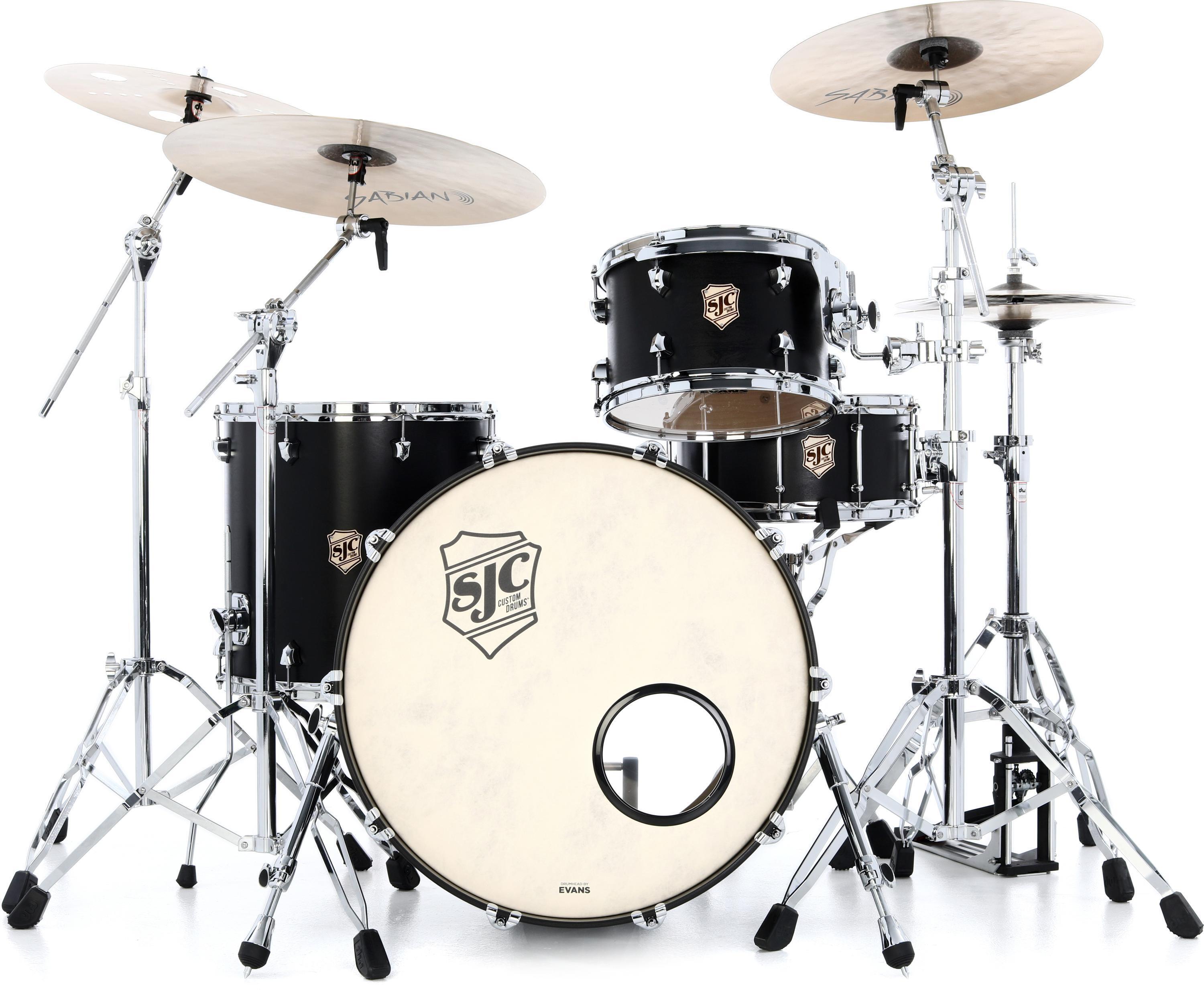 Photo of SJC Custom Drums Tour Series 3-piece Shell Pack - Matte Black