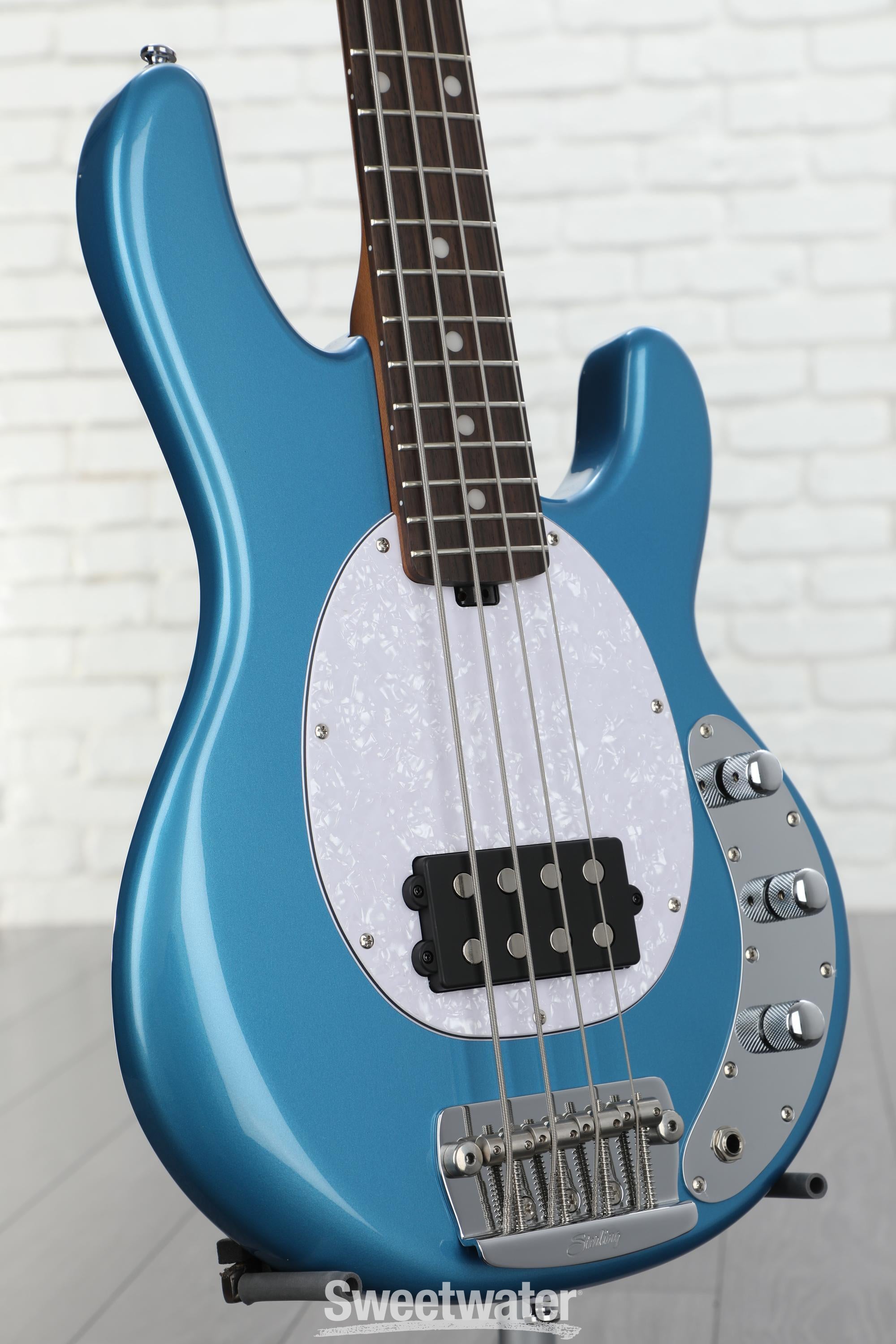 Sterling By Music Man StingRay RAYSS4 Short-scale Bass Guitar - Toluca Lake  Blue | Sweetwater