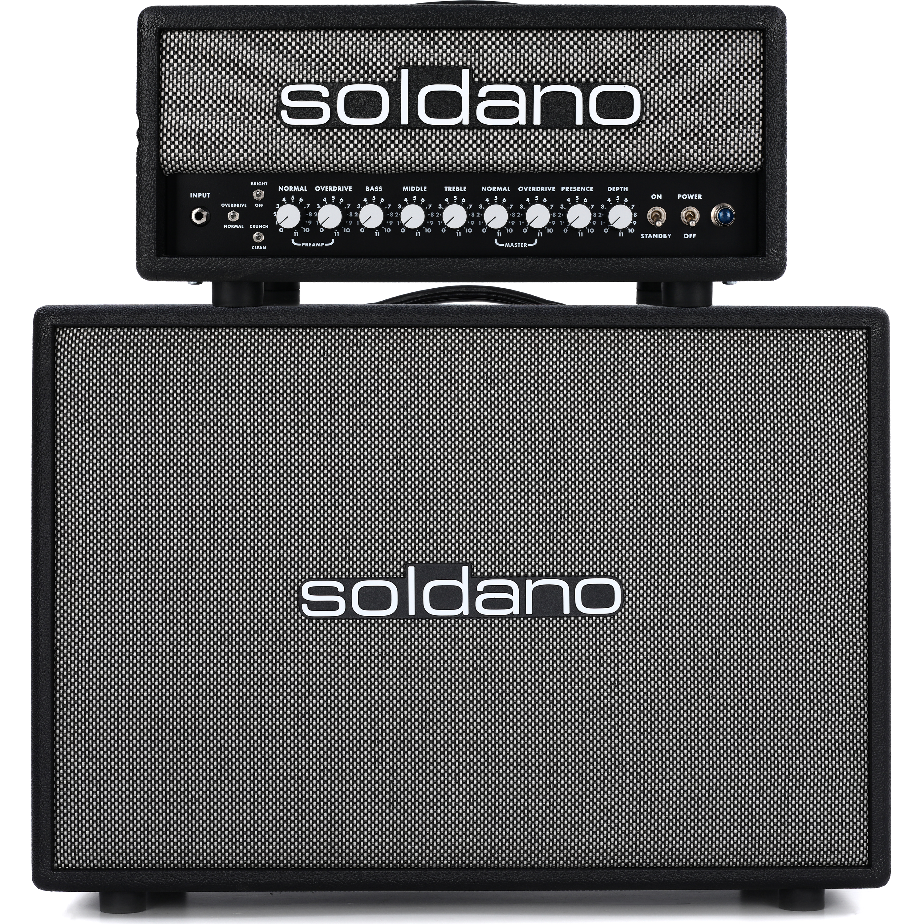 Soldano SLO-30 Super Lead Overdrive 30-watt Tube Head with 120-watt 2x12 Cabinet - Salt & Pepper