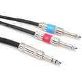 Photo of Pro Co IPBQ2Q-5 1/4-inch TRS Male to Dual 1/4-inch TS Male Insert Cable - 5 foot