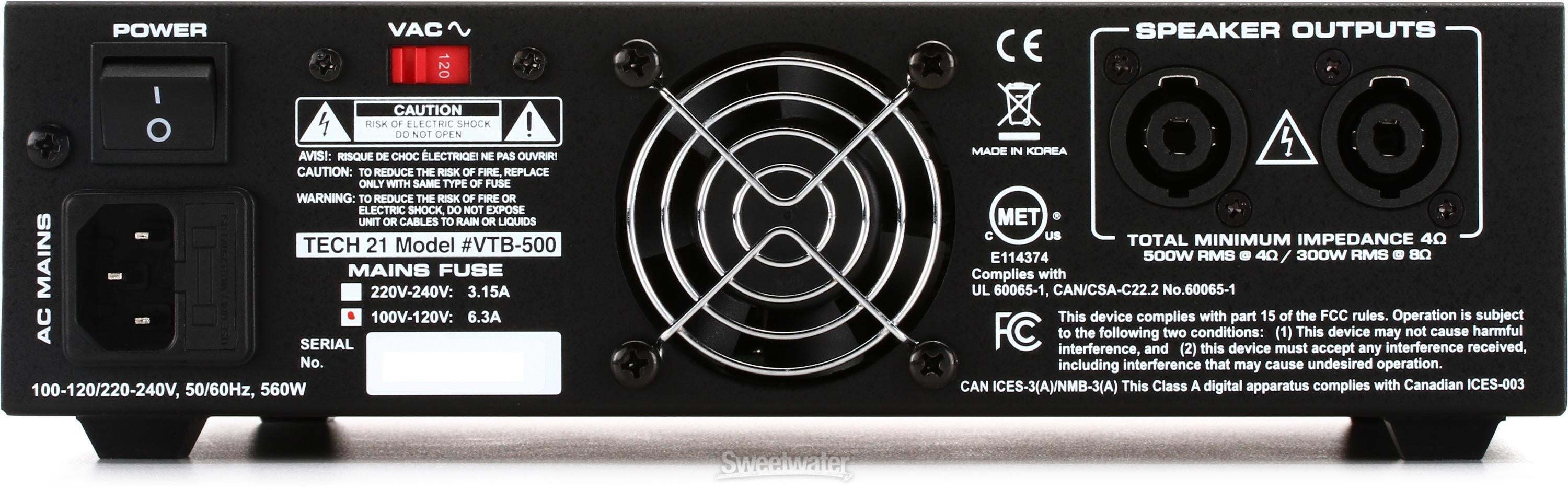 Tech 21 VT Bass 500 - 500-watt Character Series Lightweight Bass 