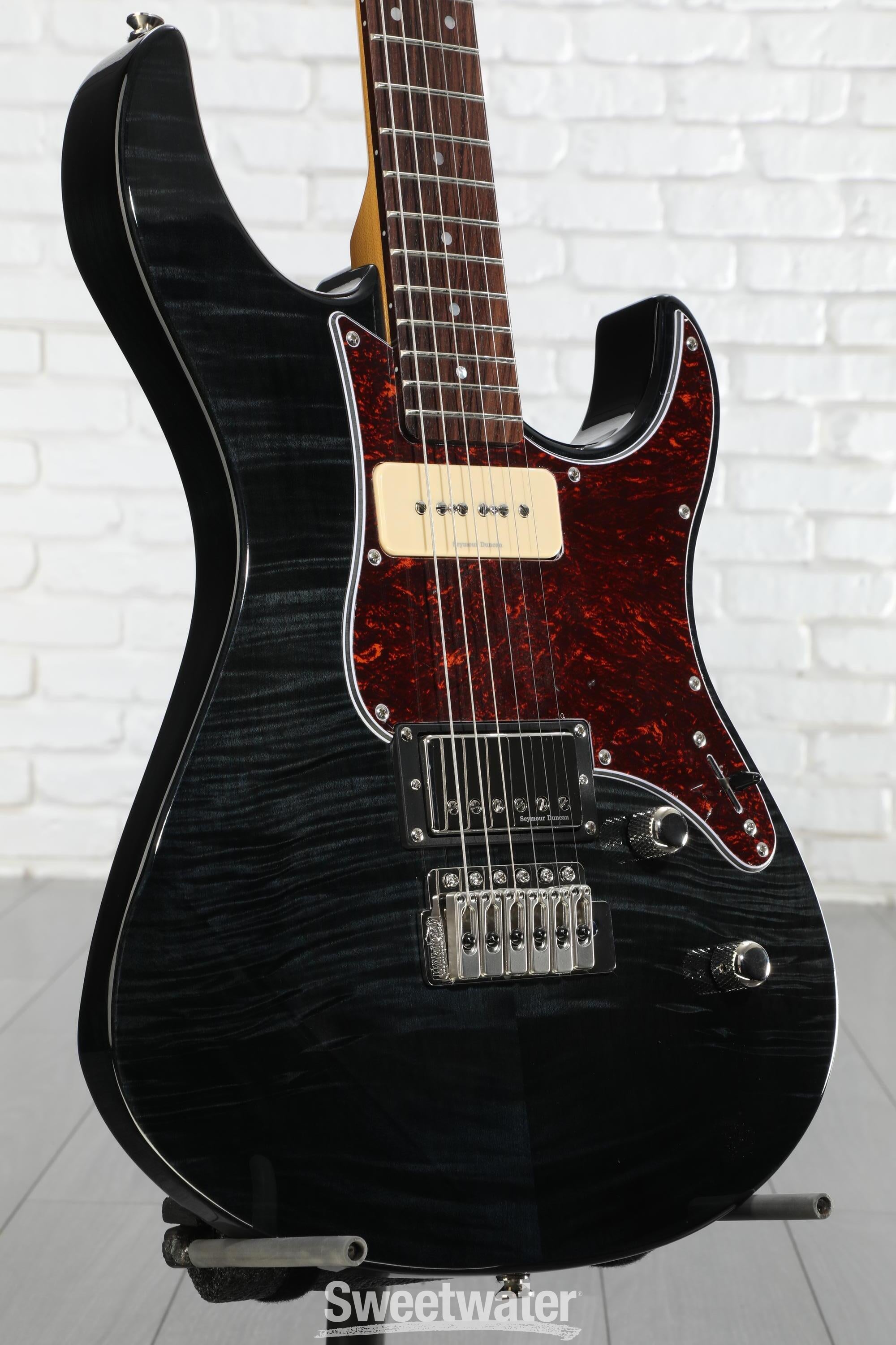 Yamaha PAC611VFM Pacifica Electric Guitar - Trans Black | Sweetwater