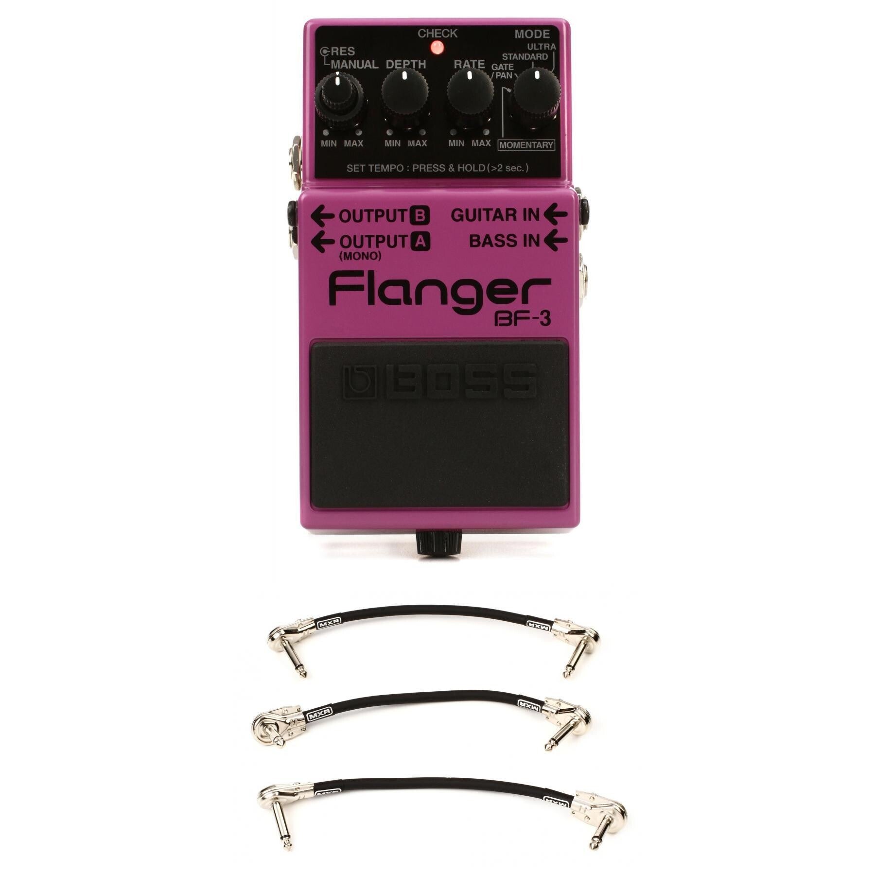 Boss BF-3 Flanger Pedal with 3 Patch Cables | Sweetwater