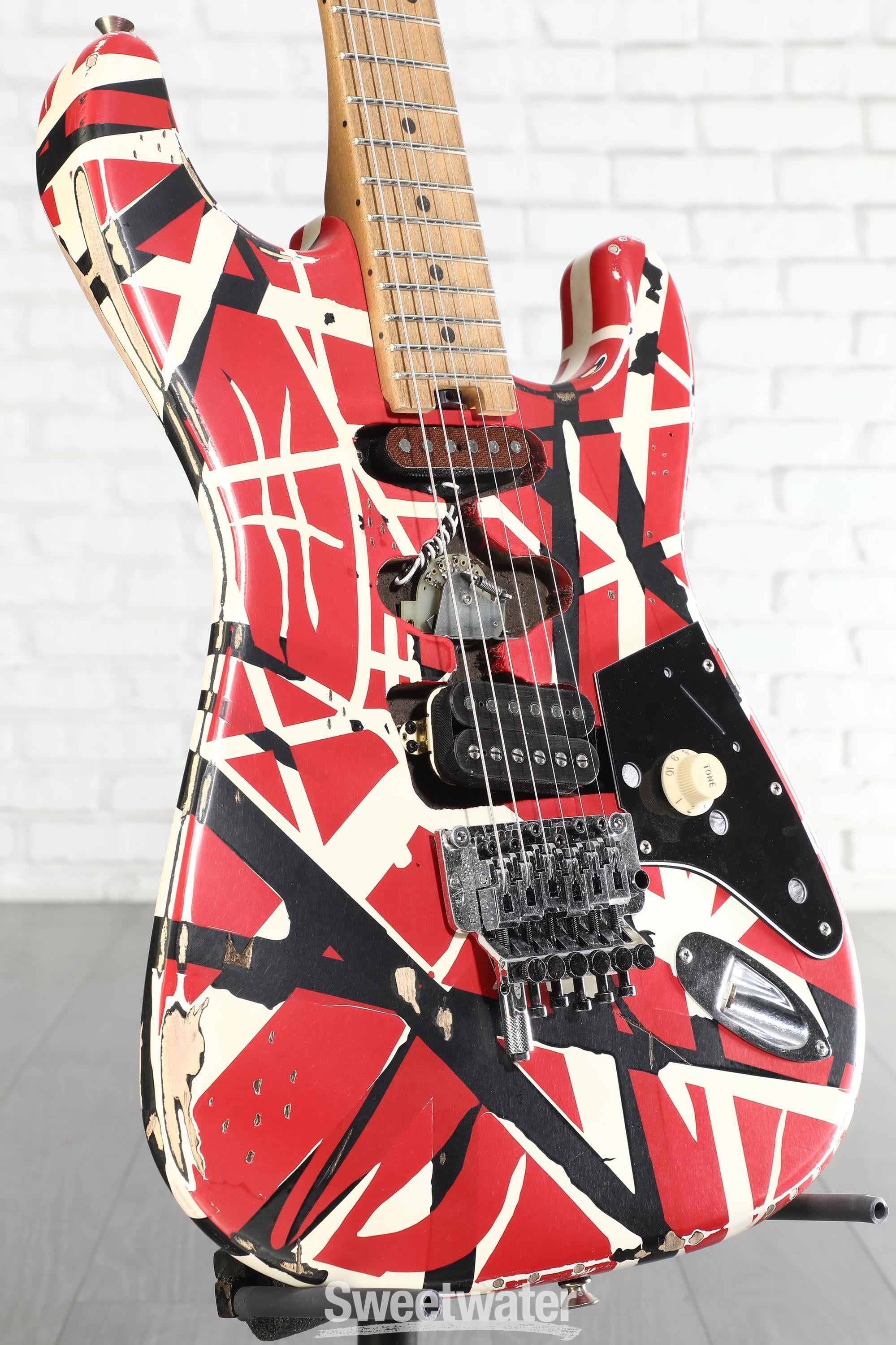Photo of EVH Striped Series Frankenstein Relic - Red/Black/White