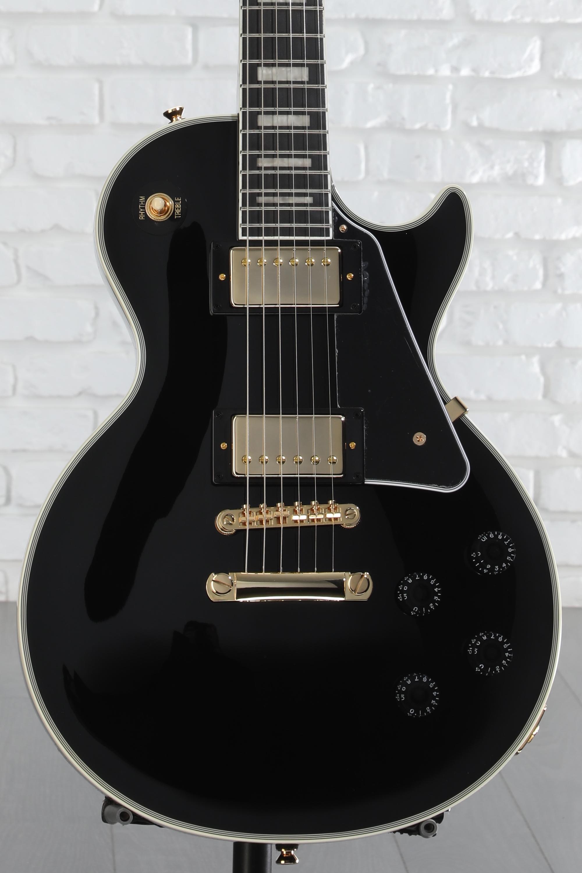 ギター Epiphone Les Paul Custom Pro Ebony '16 Epiphone Les Paul Custom Pro - ebony Single cut electric guitar