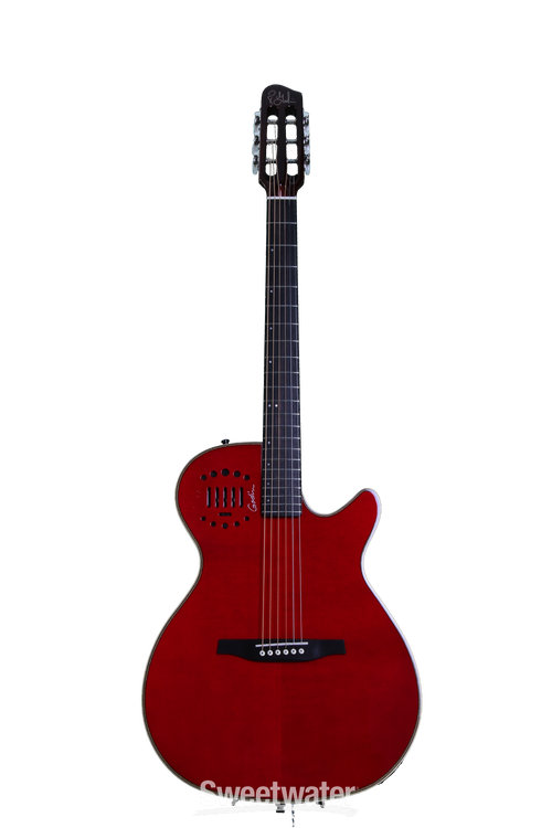 【11134】Godin Multiac Steel Duet Ambiance Godin MultiAc Steel Duet Ambiance - Transparent Red | Sweetwater