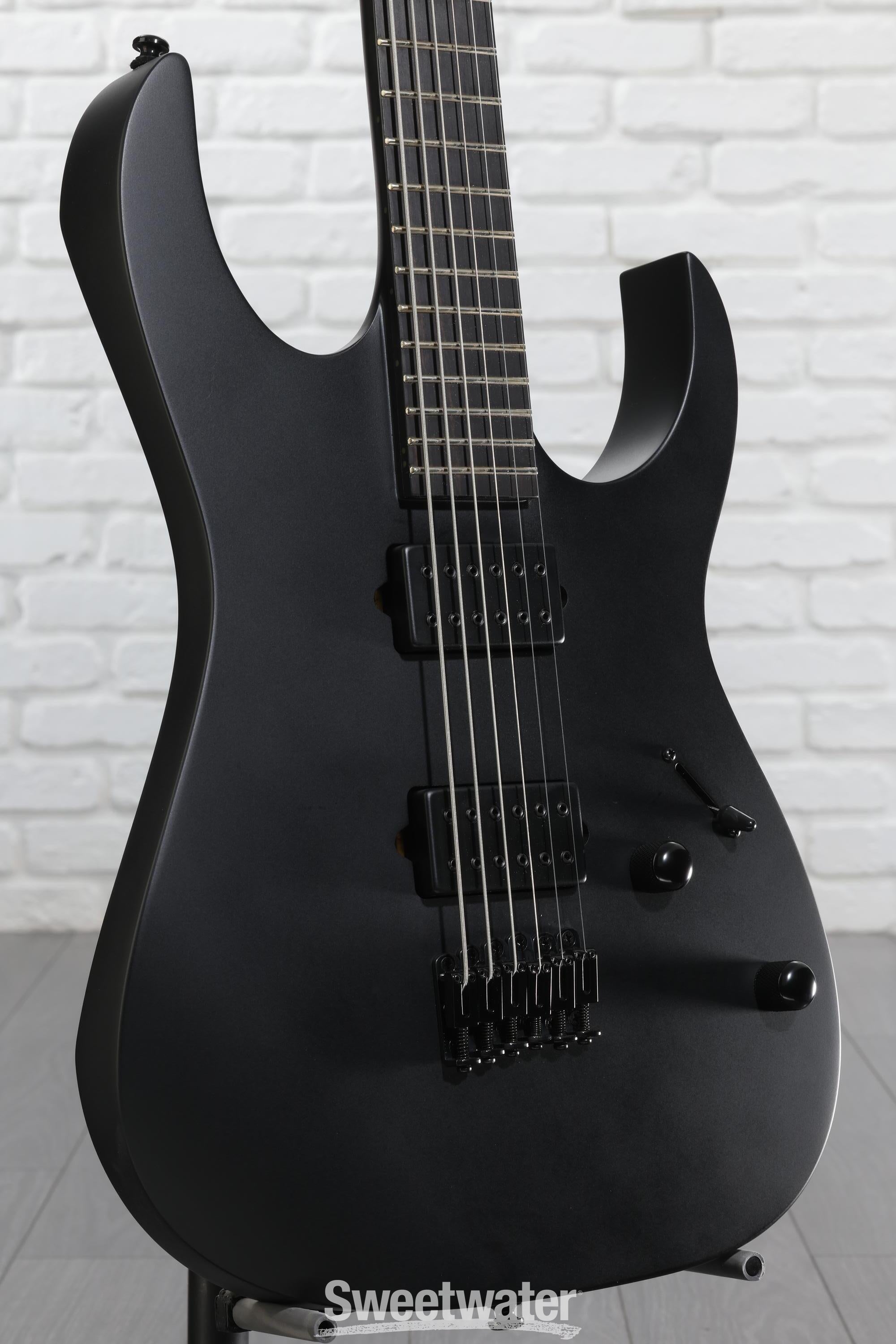 Ibanez Iron Label RG Baritone - Black Flat | Sweetwater