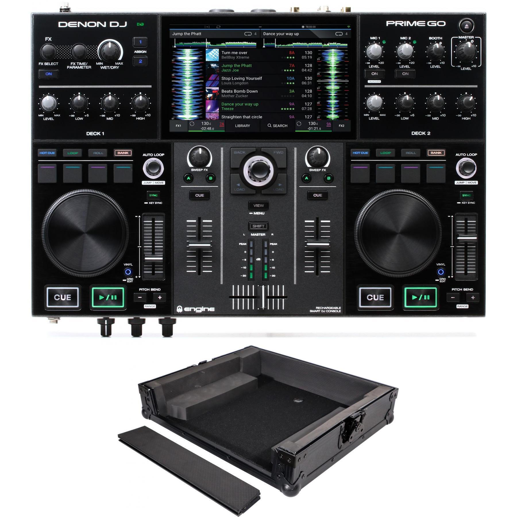 Denon DJ Prime GO Rechargeable DJ System with Touchscreen & Wi-Fi and Road  Case