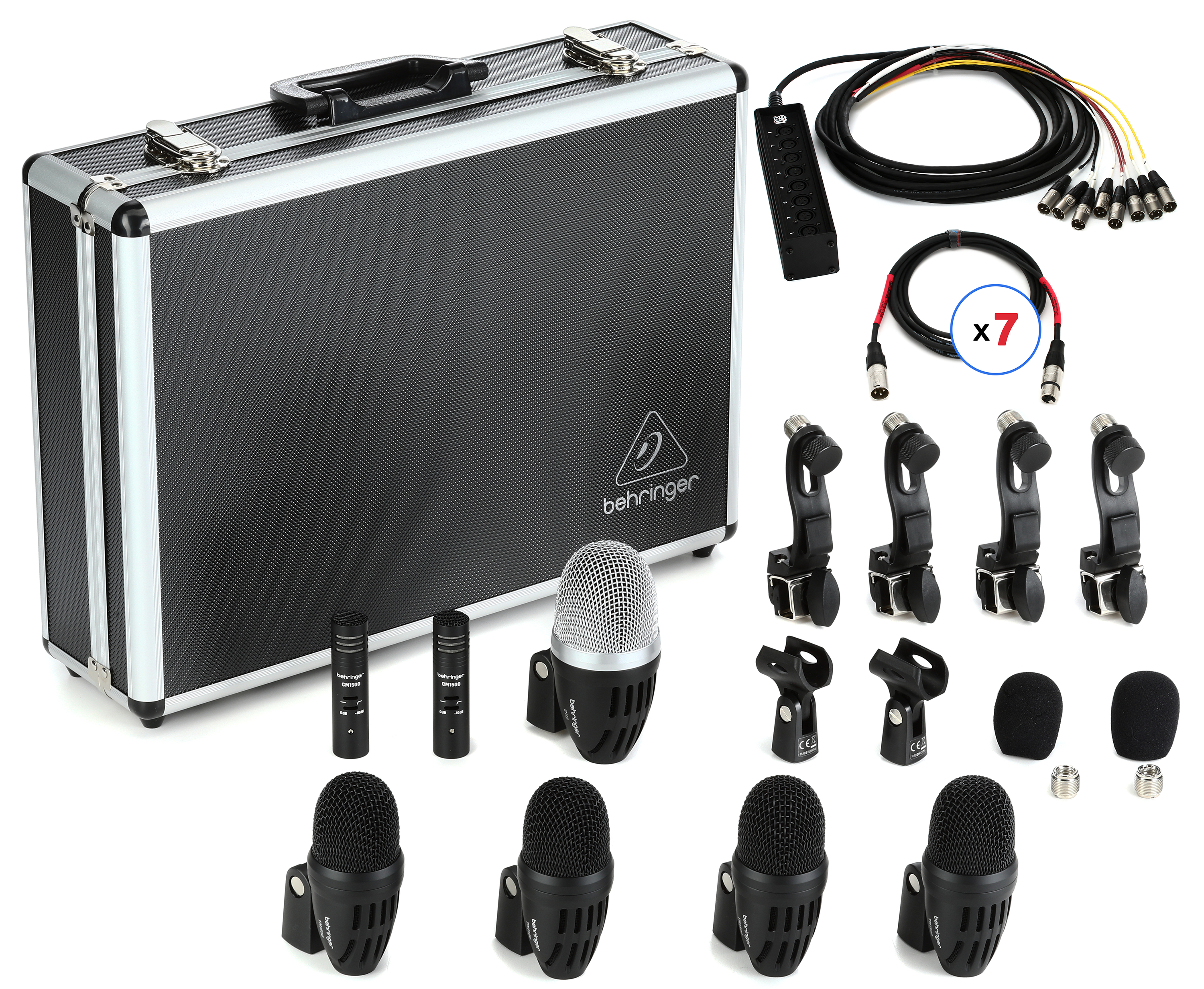 Mikipon　7セット Behringer BC1500 Premium 7-piece Drum Microphone Set with Snake