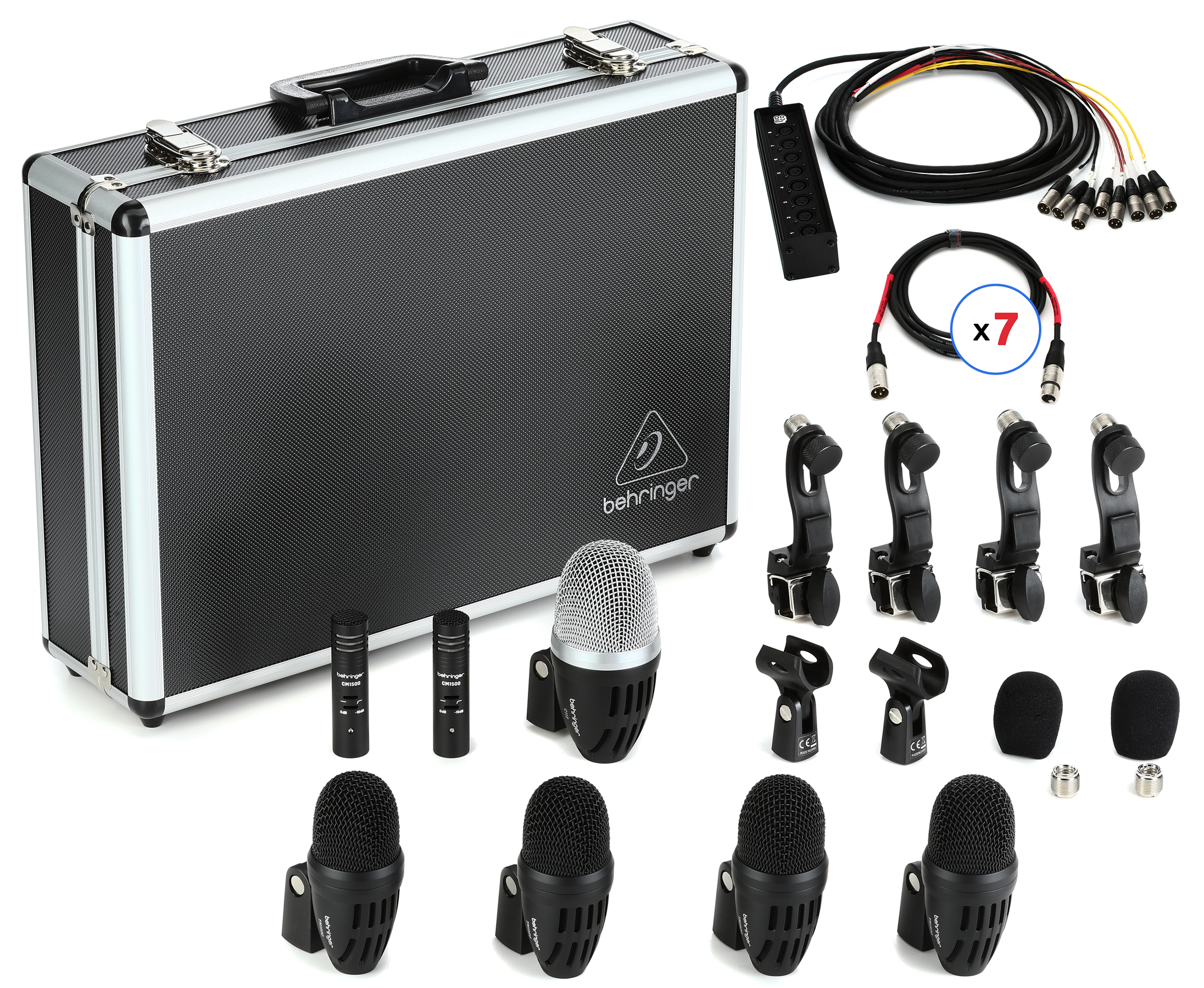 Behringer BC1500 Premium 7-piece Drum Microphone Set with Snake