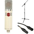 Photo of Mojave Audio MA-1000 Large-Diaphragm Tube Condenser Microphone with Stand and Cable - Desert Sand