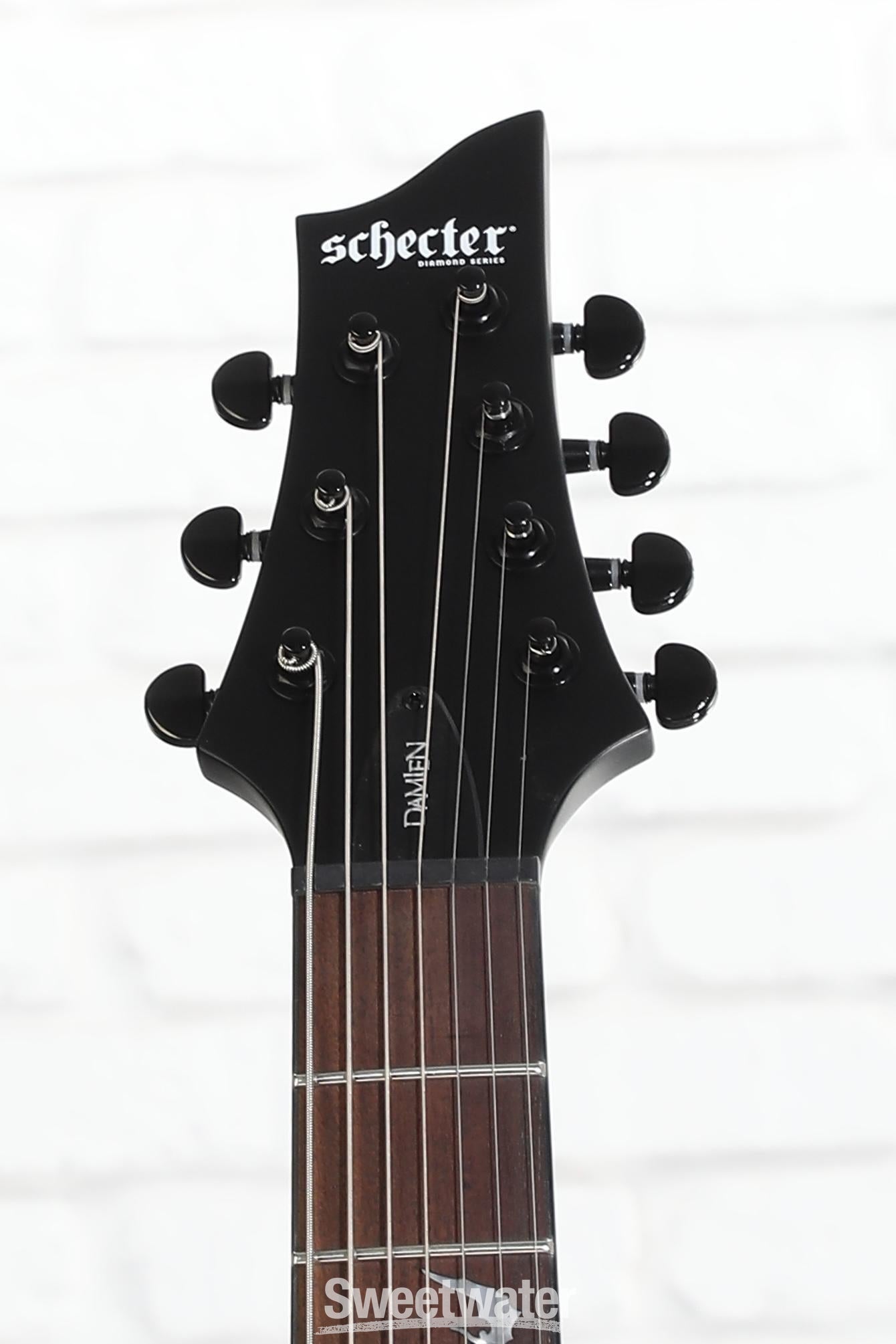 Schecter Damien-7 SBK Electric Guitar - Satin Black | Sweetwater