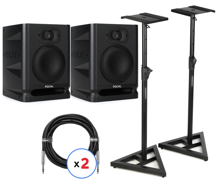 Focal Alpha 50 Evo 5 inch Powered Studio Monitor Pair with Stands