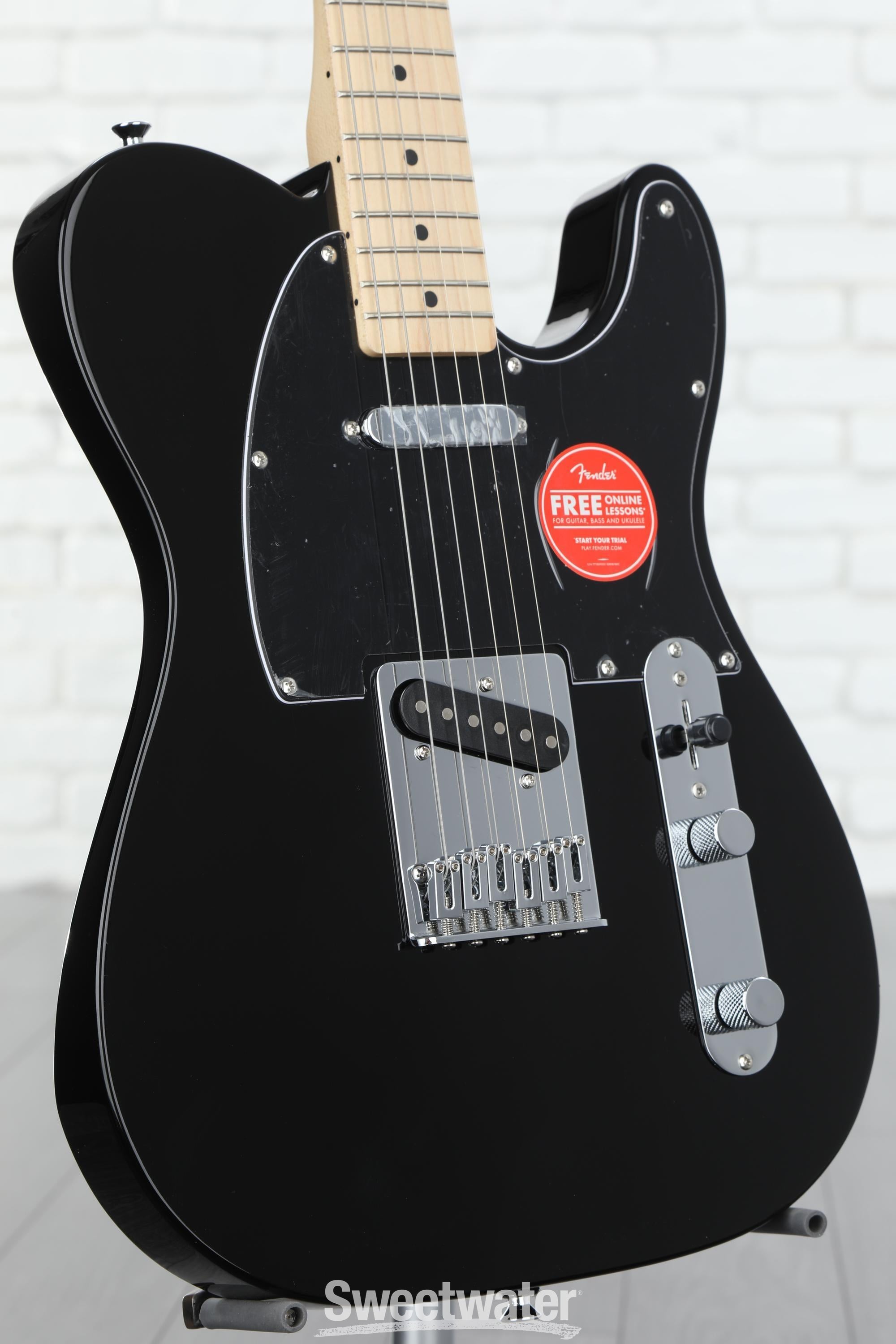 Squier Affinity Series Telecaster Electric Guitar - Black, Sweetwater  Exclusive