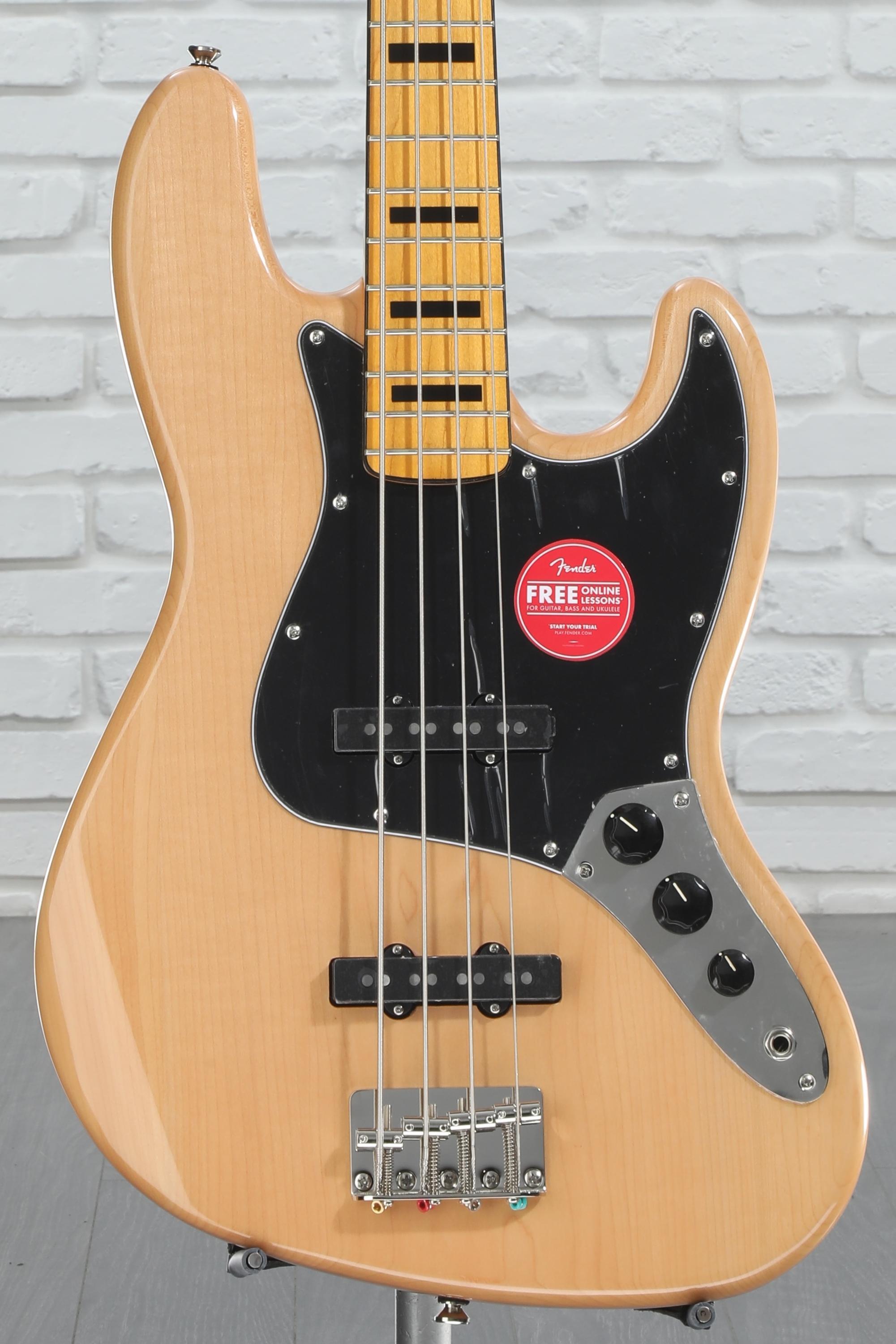 Squier Classic Vibe '70s Jazz Bass - Natural | Sweetwater Squier Classic Vibe '70s Jazz Bass - Natural | Sweetwater