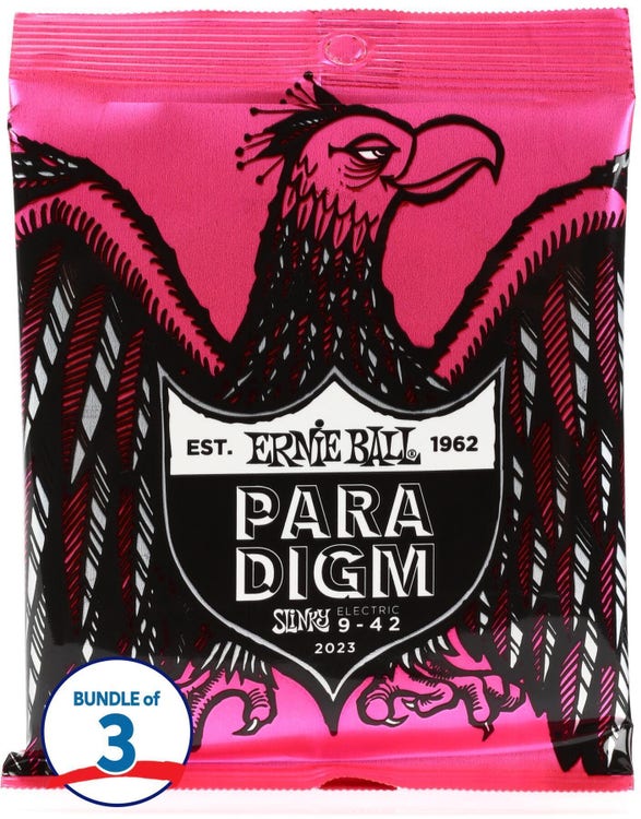 Ernie Ball 2023 Super Slinky Paradigm Electric Guitar Strings - .009-.042 (3-Pack)