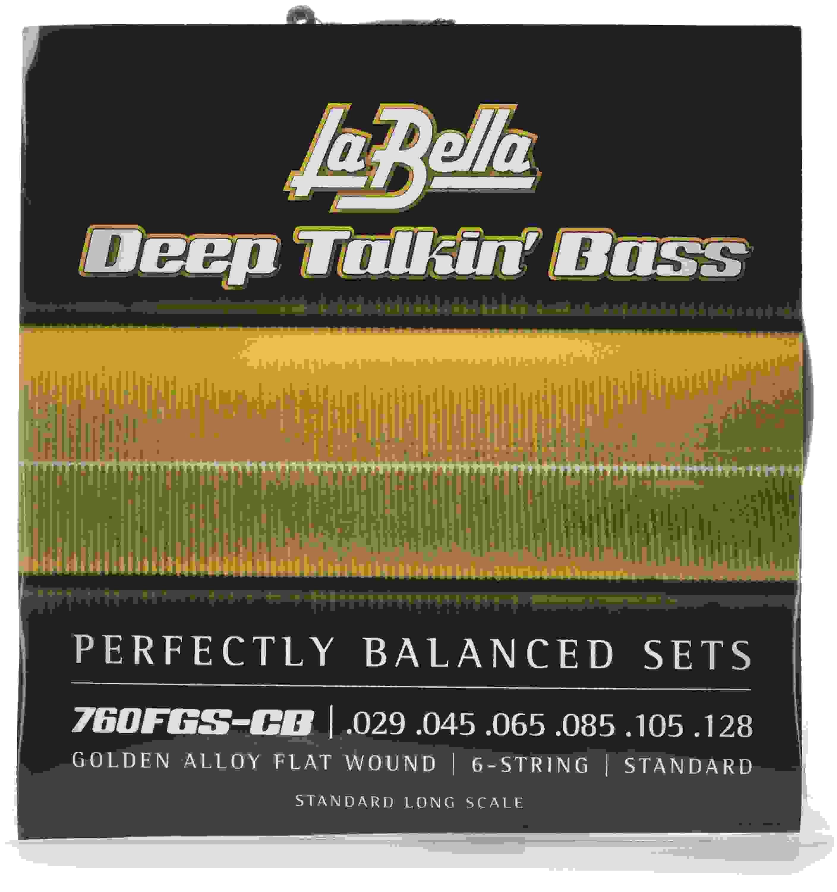 La Bella Deep Talkin' Bass Gold Flats Electric Bass Strings - 6-string
