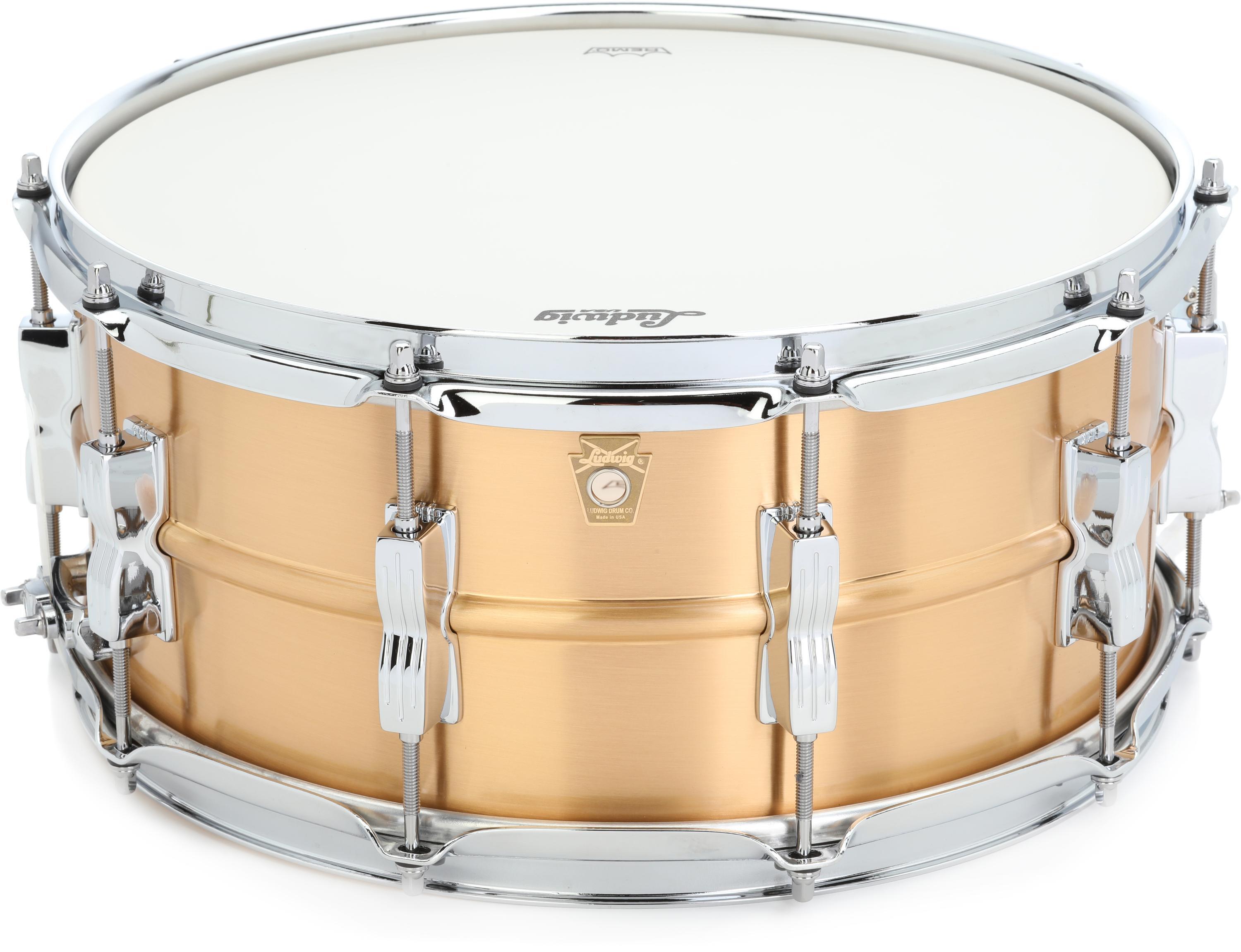 Ludwig Acro Brass Snare Drum - 6.5 x 14-inch - Brushed | Sweetwater