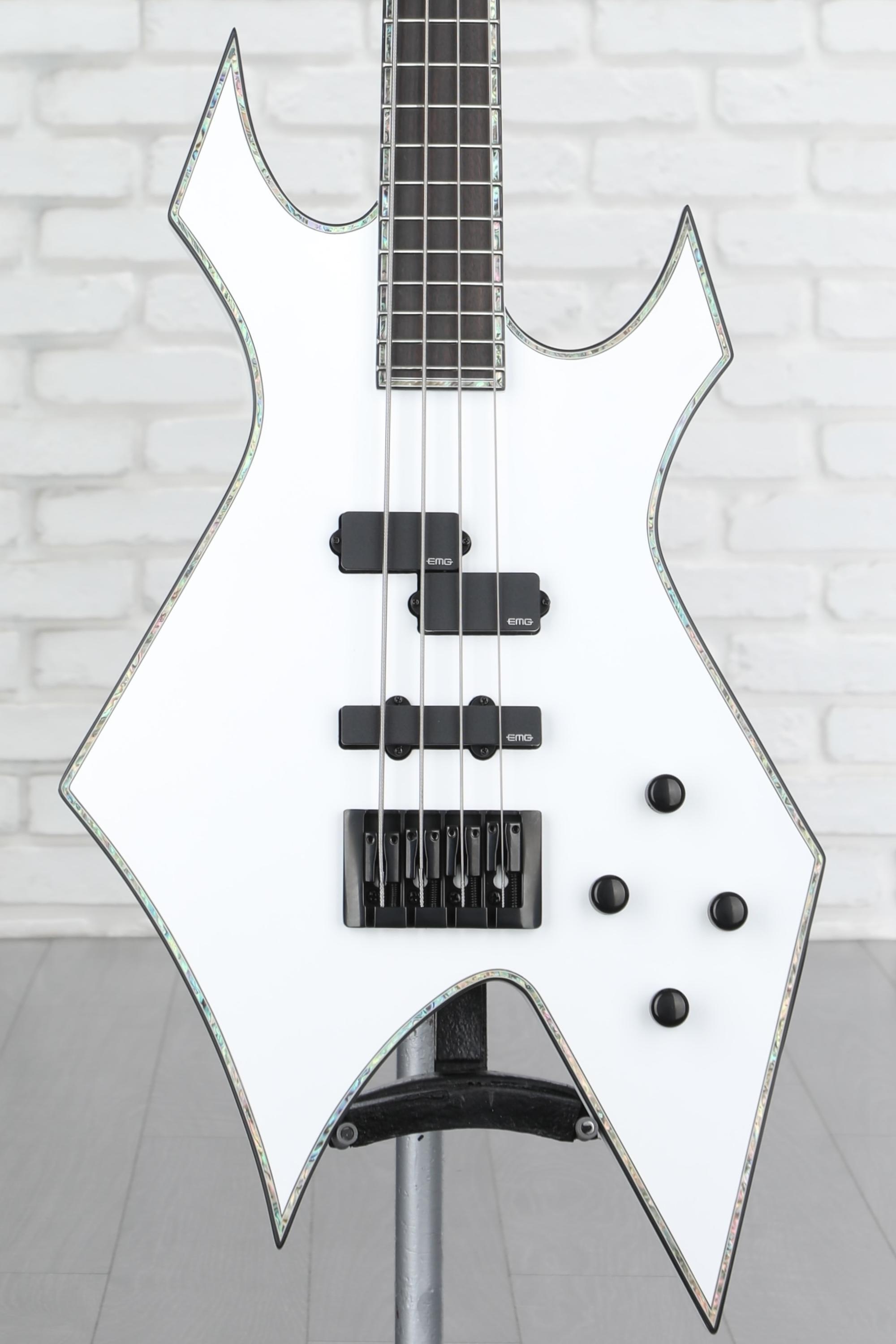 B.C. Rich Chris Kael Warlock Bass Guitar - Satin White | Sweetwater