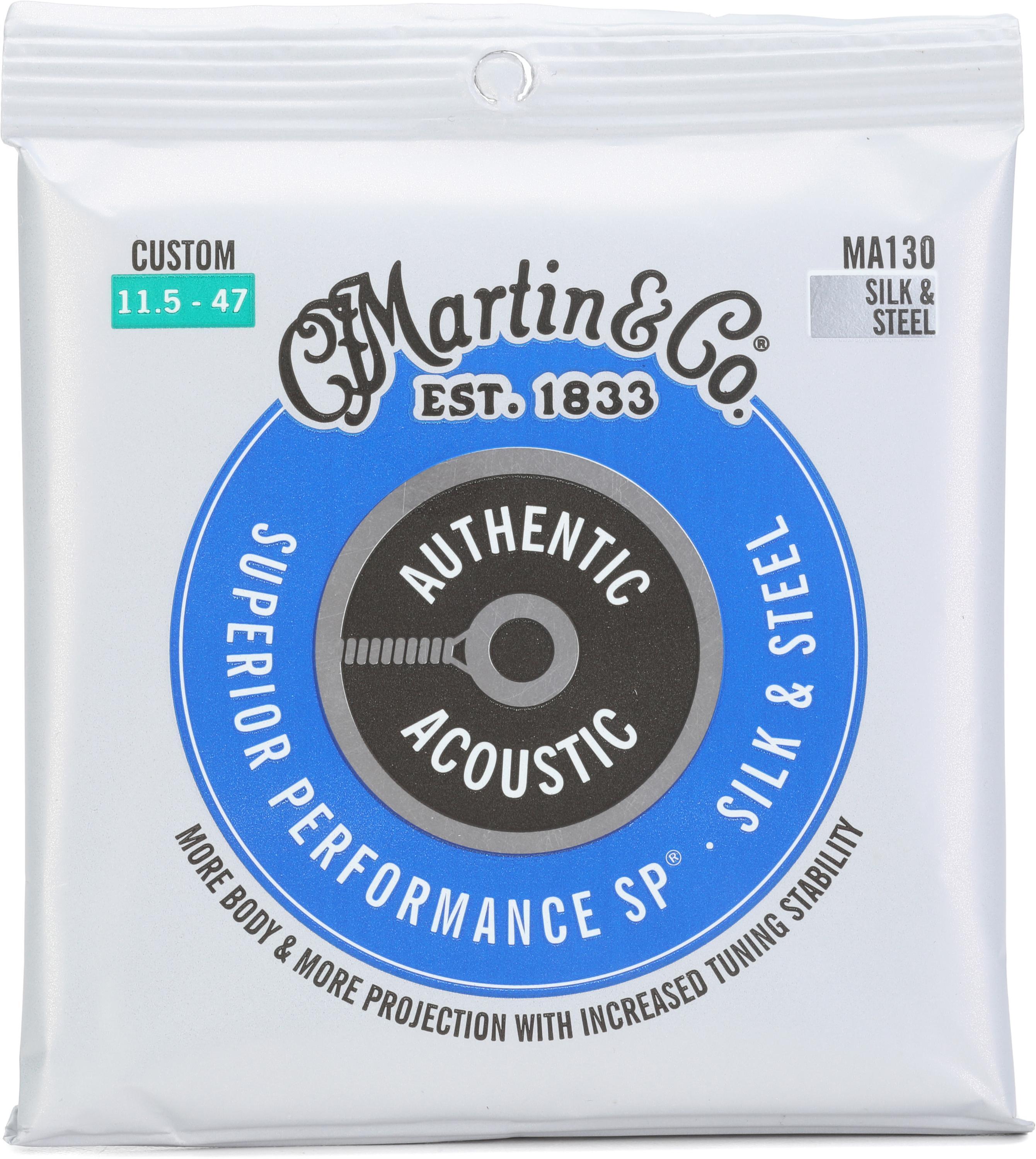Photo of Martin MA130 Authentic Acoustic Superior Performance Silk and Steel Guitar Strings - .0115-.047 Custom Light