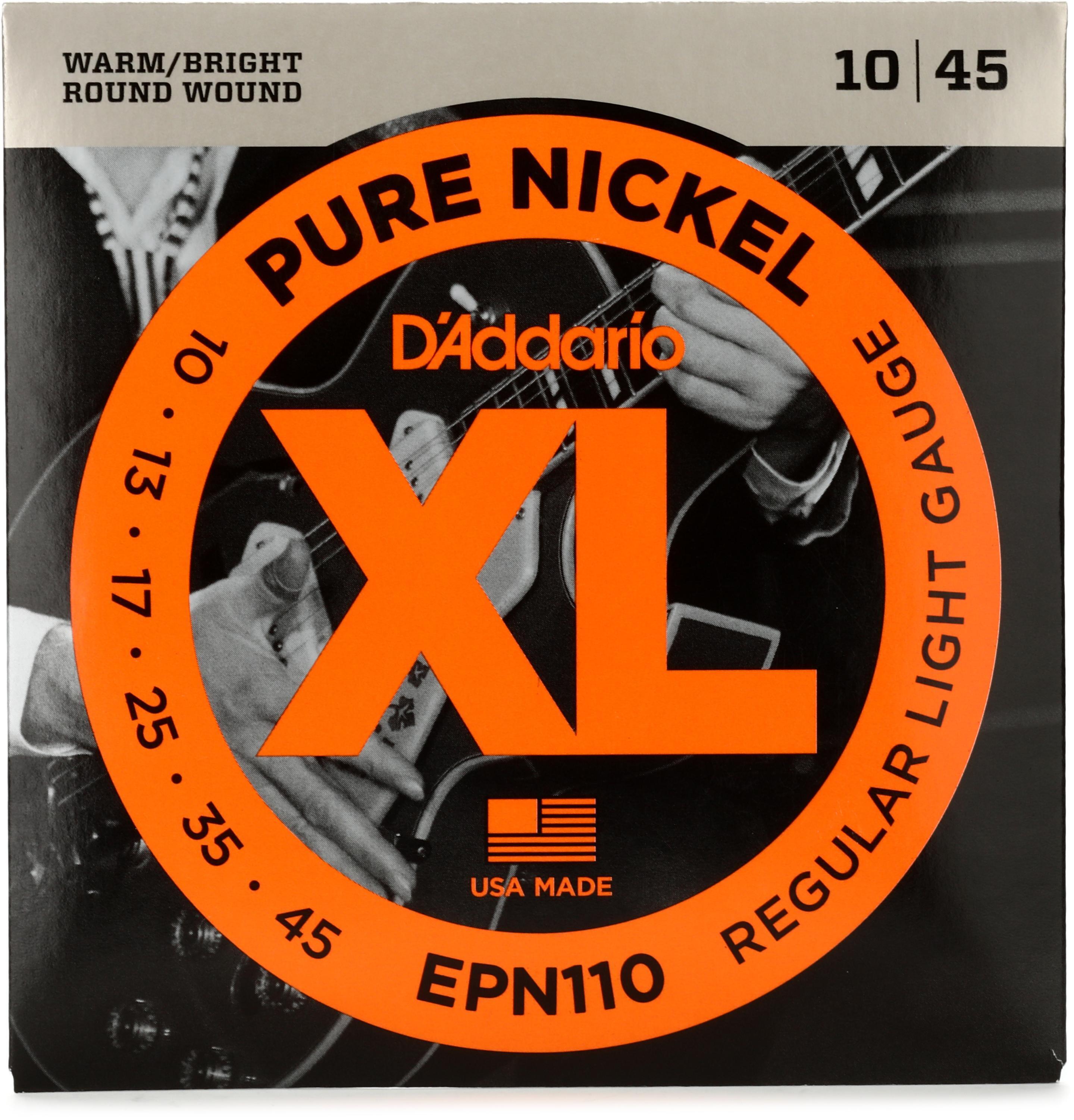 Photo of D'Addario EPN110 Pure Nickel Electric Guitar Strings - .010-.045 Regular Light