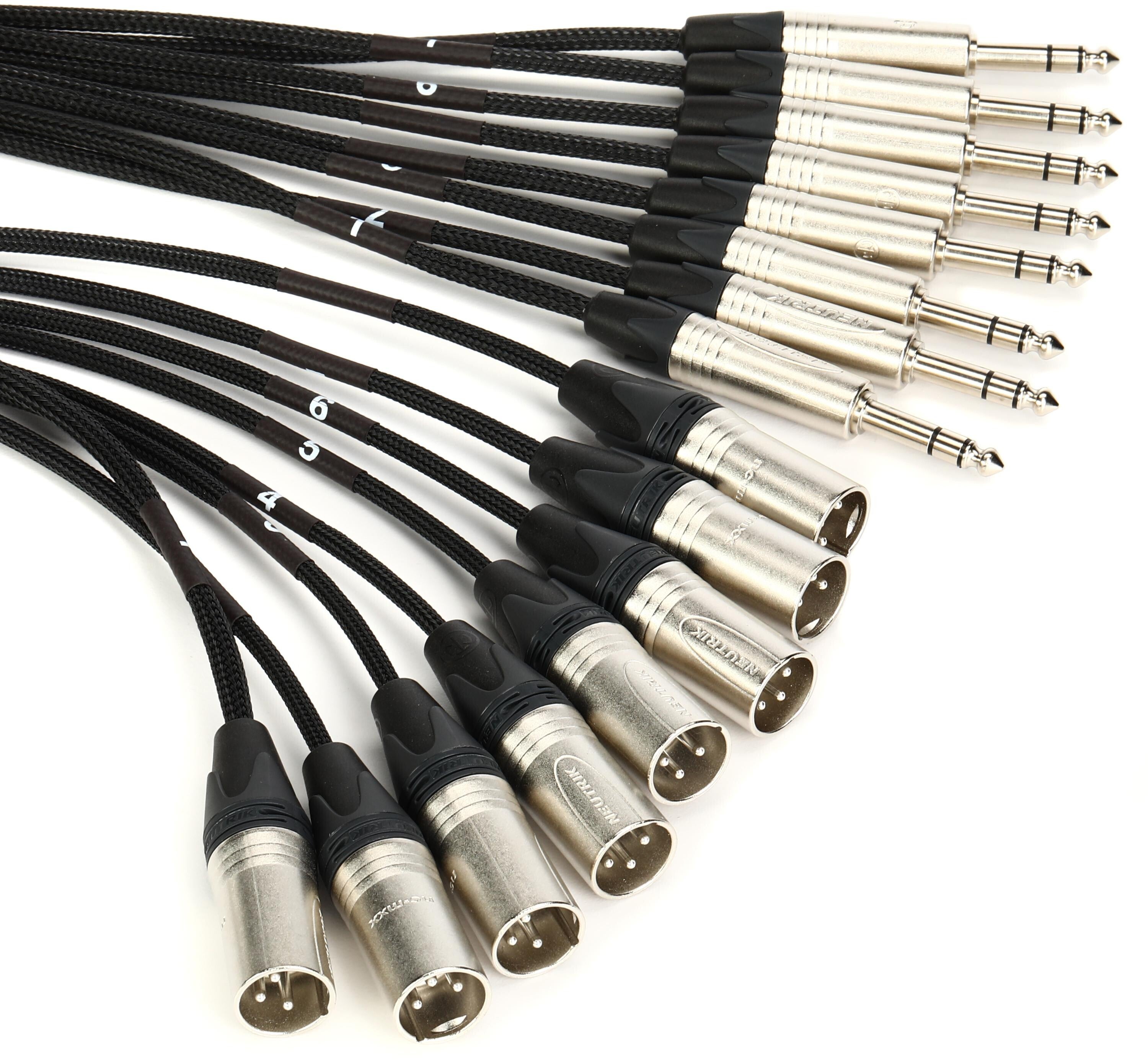 Photo of JUMPERZ J8CHTRS-XM-3 8-channel 1/4 inch TRS Male to XLR Male Snake - 3 foot