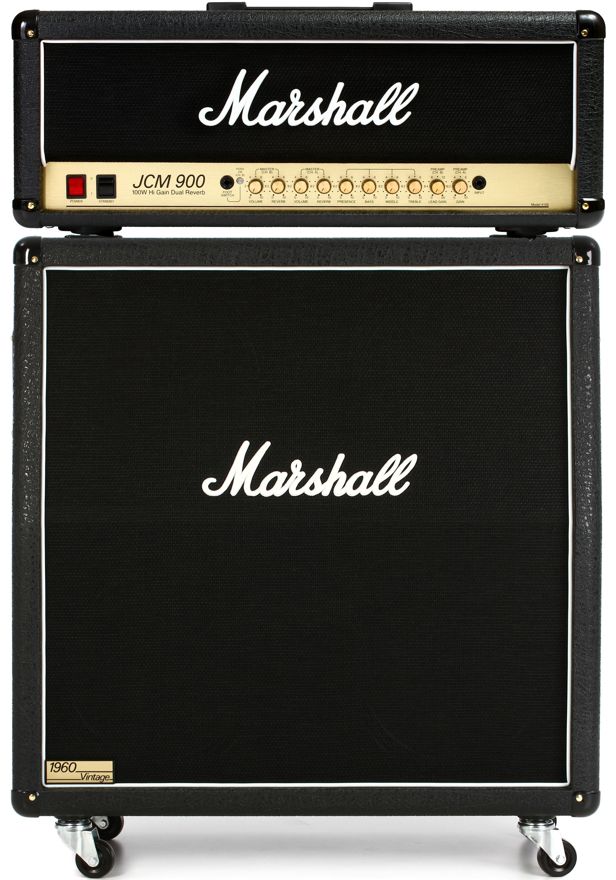 Marshall JCM900 4100 100-watt 2-channel Tube Head and 1960AV 280