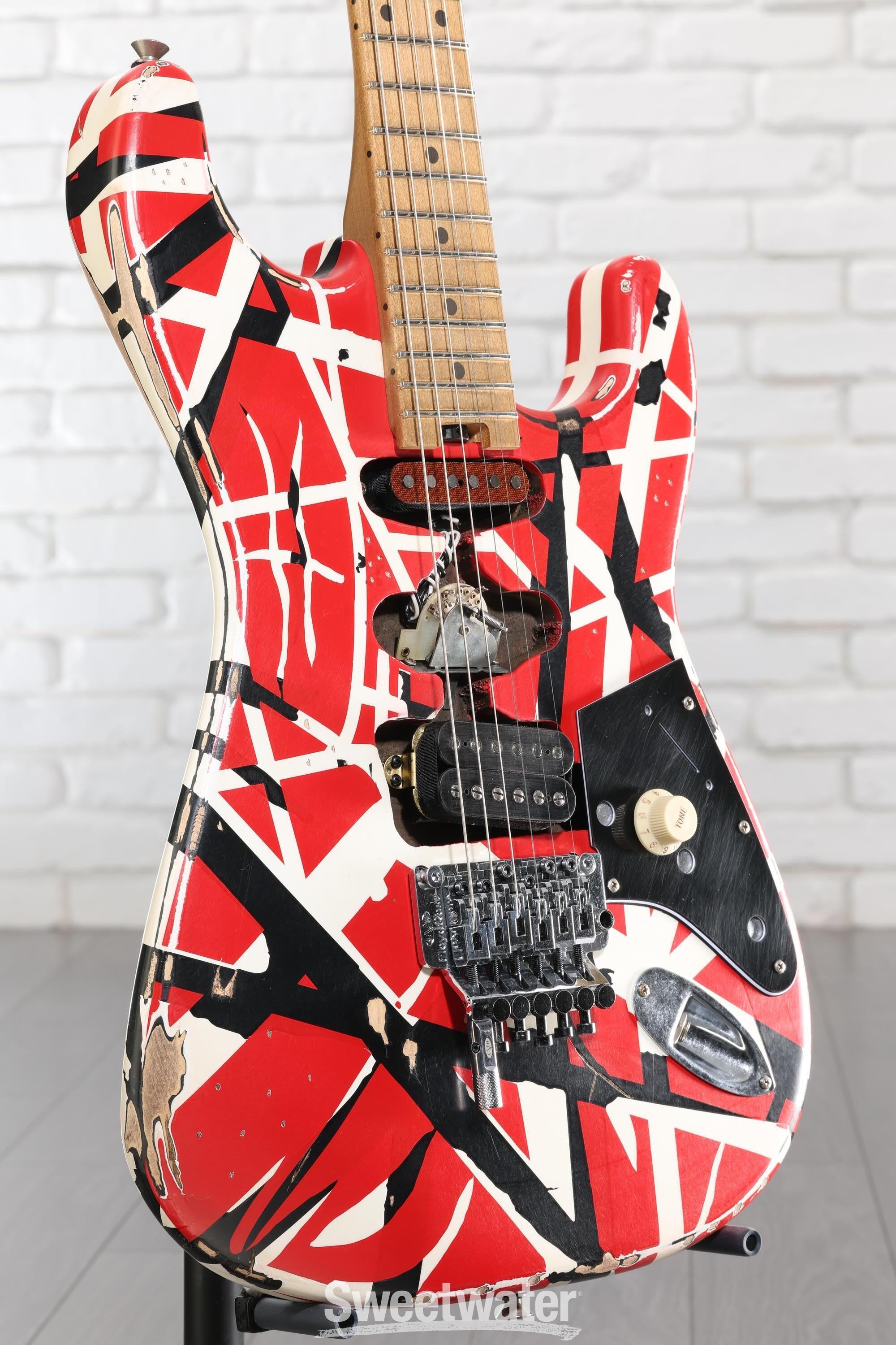 Photo of EVH Striped Series Frankenstein Relic - Red/Black/White