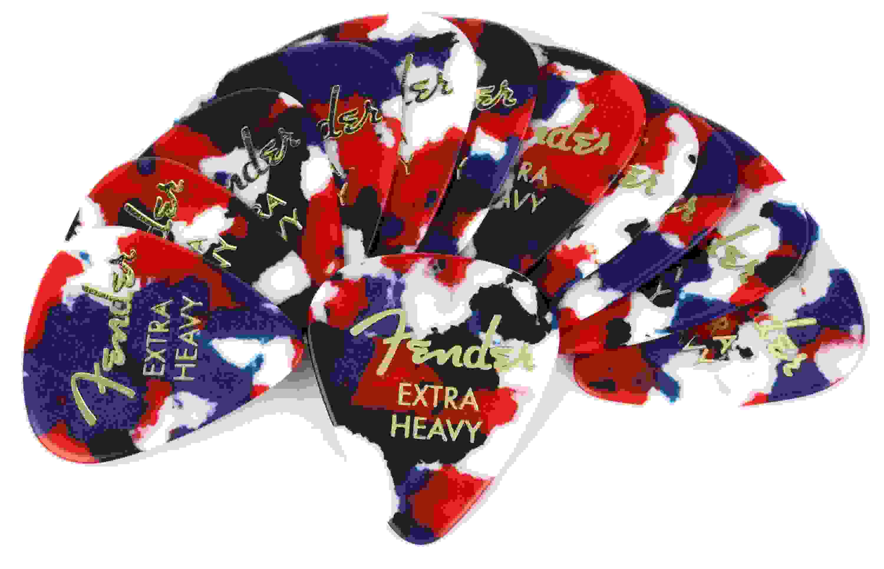 Fender 351 Shape Classic Celluloid Picks - Extra Heavy Confetti 12-pack