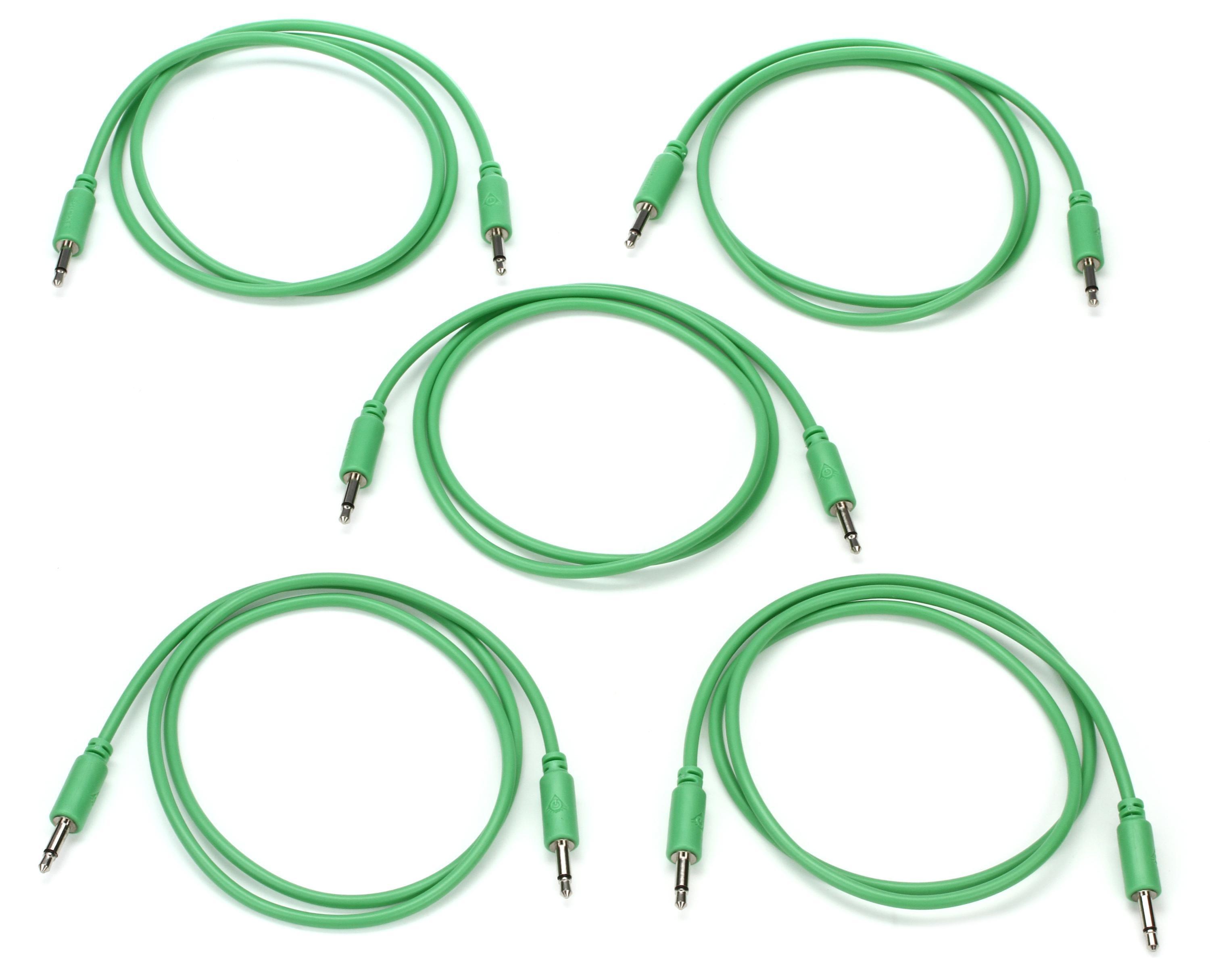 Photo of Black Market Eurorack Patch Cable 5-pack - 75cm Green