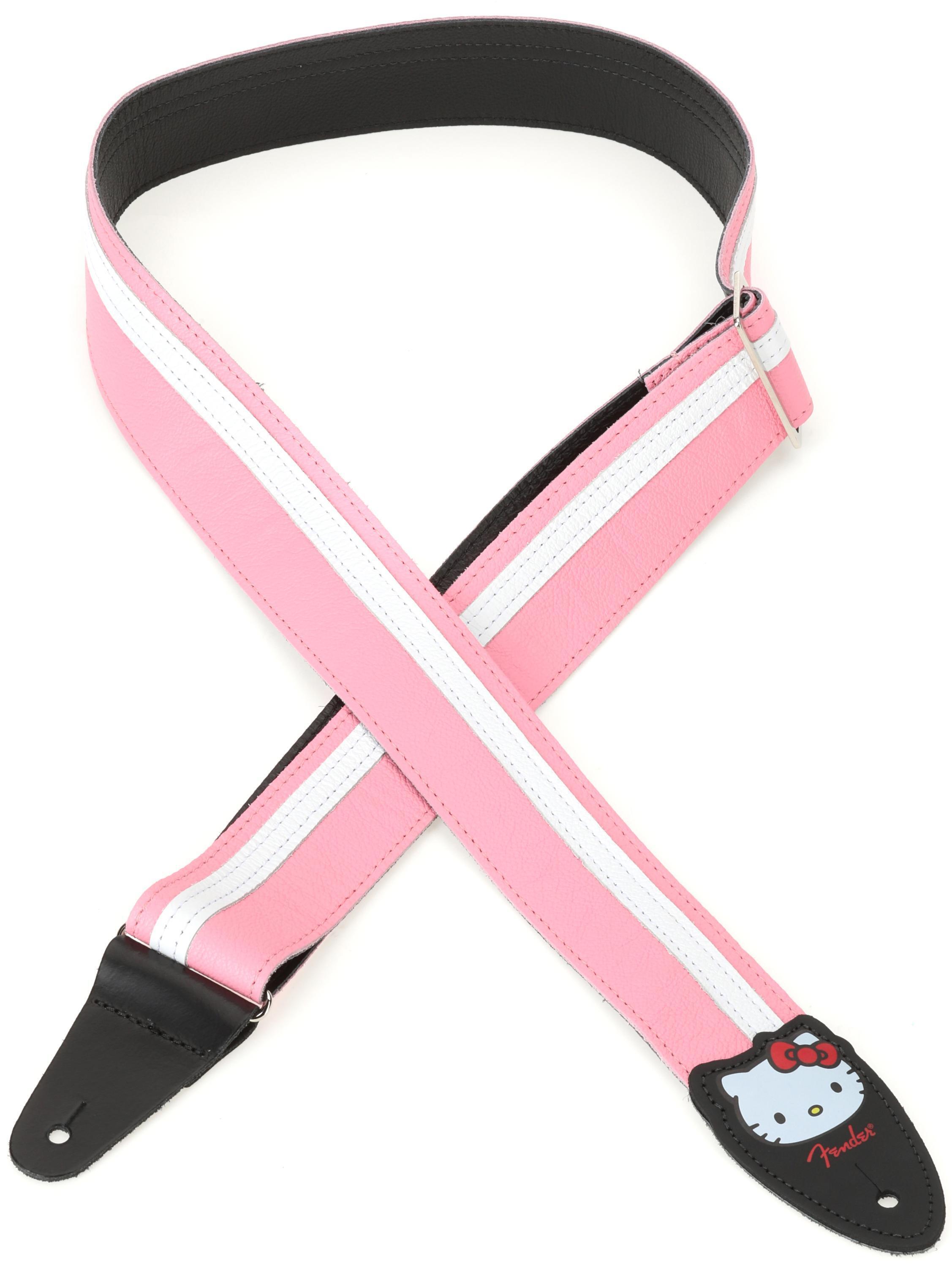 Leather guitar strap, snake-like toe detail, original design, shops pink color