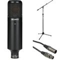 Photo of Sony C-80 Condenser Microphone with Stand and Cable