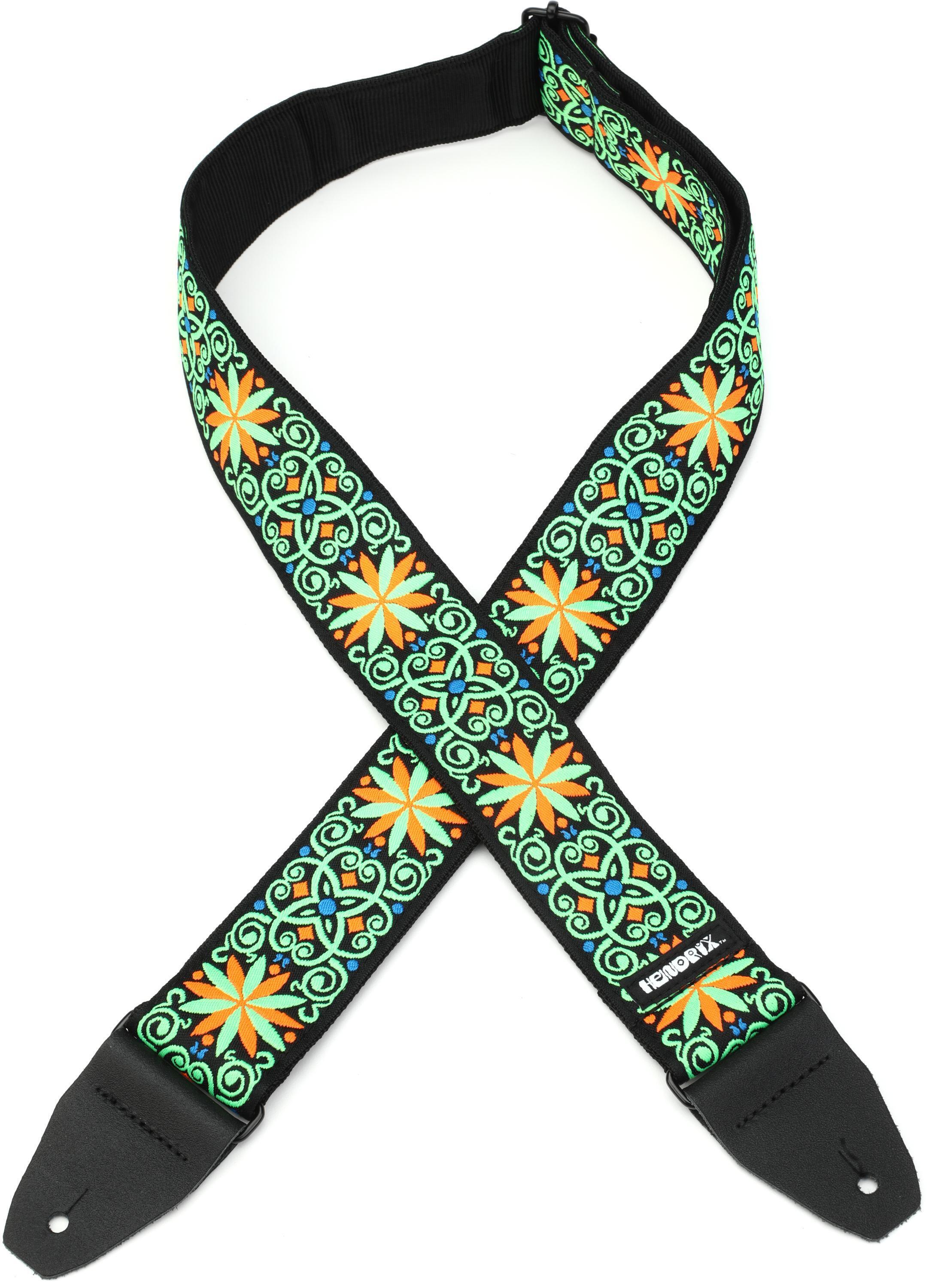 Dunlop Jimi Hendrix Blacklight Guitar Strap - Filmore Green