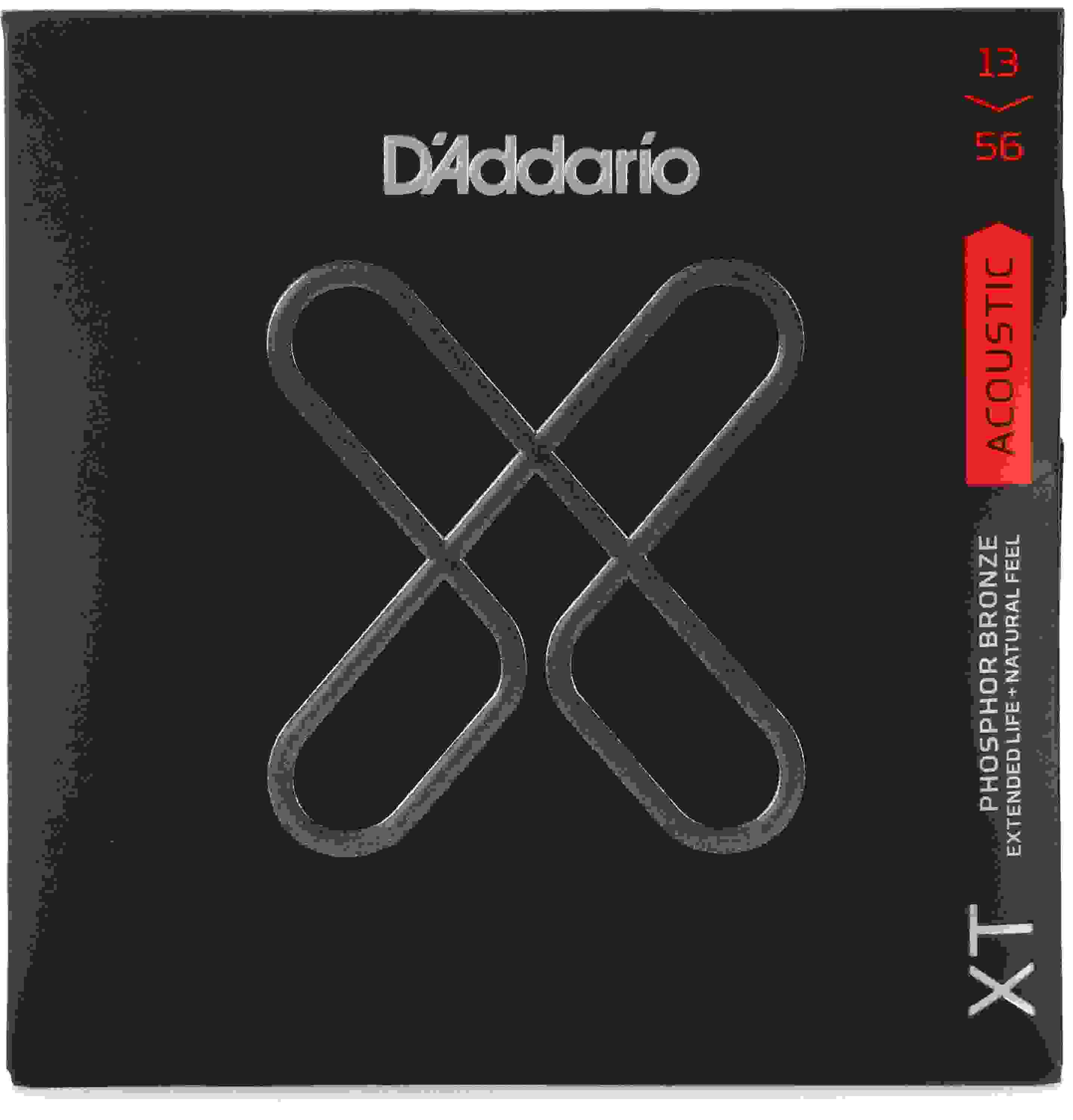 D'Addario XTAPB1356 XT Phosphor Bronze Coated Acoustic Guitar Strings - .013-.056 Medium