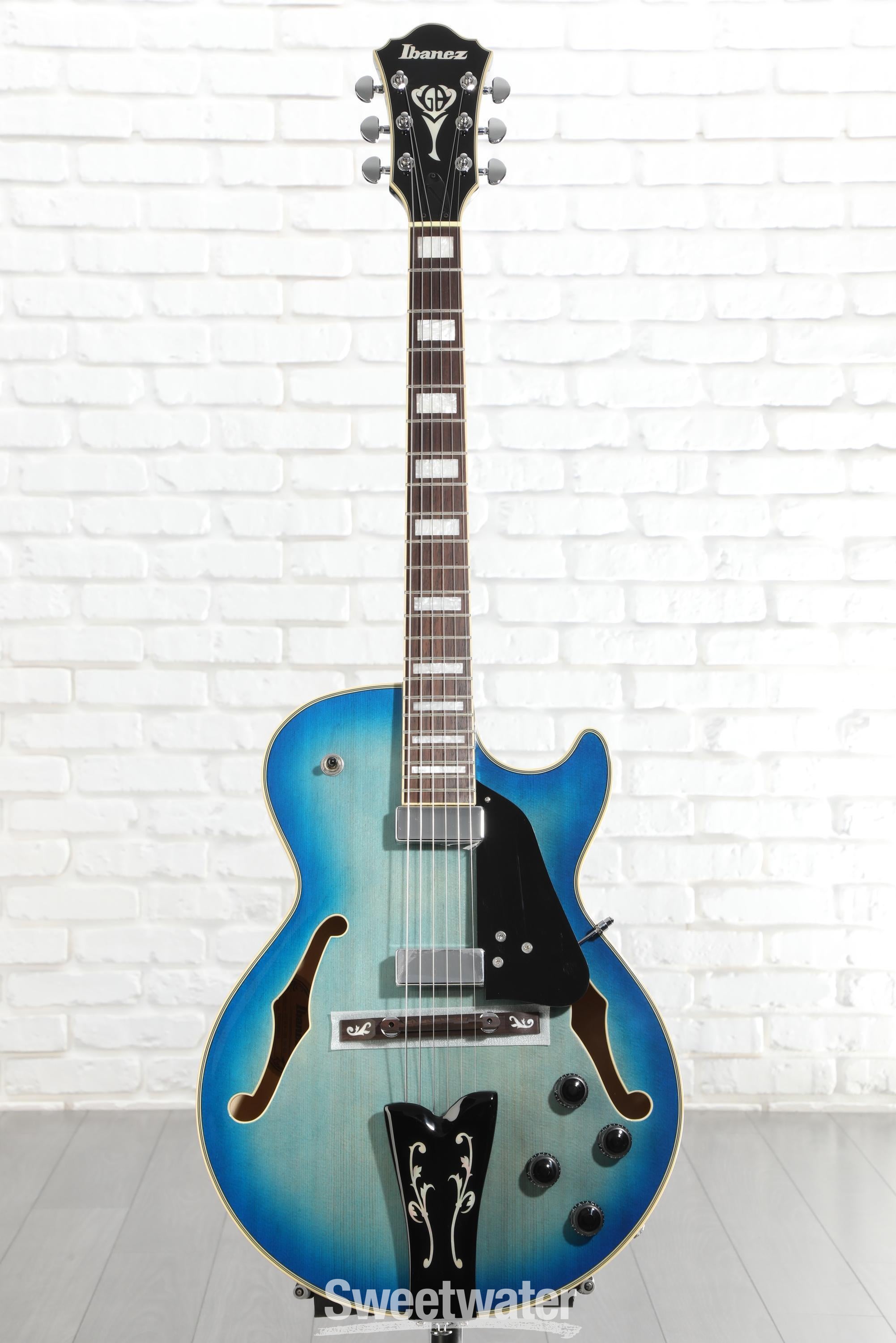 Ibanez George Benson Signature GB10EM - Jet Blue Burst | Sweetwater