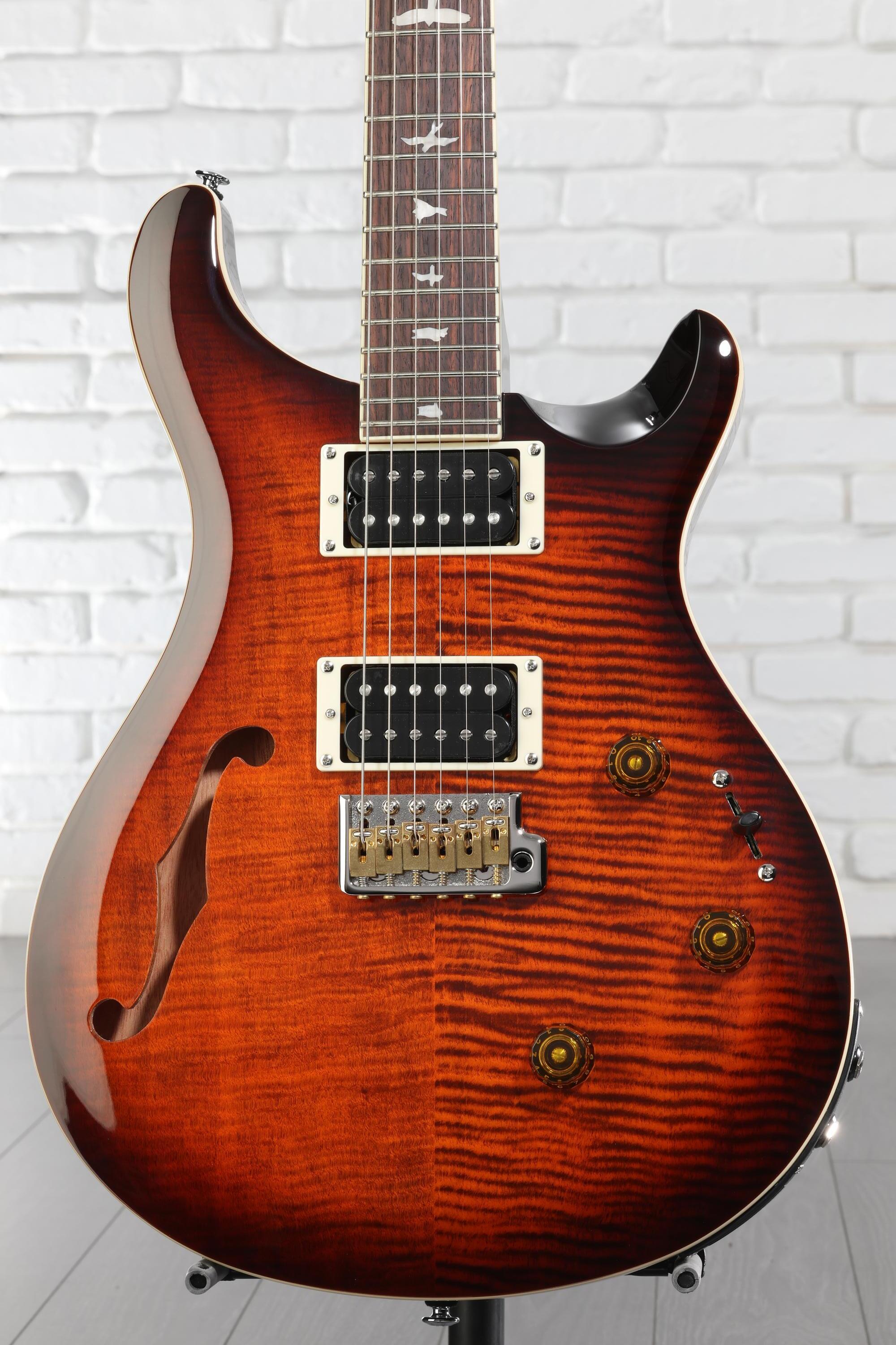 PRS SE Custom 24 Semi-Hollow Piezo Electric Guitar - Orange Tiger